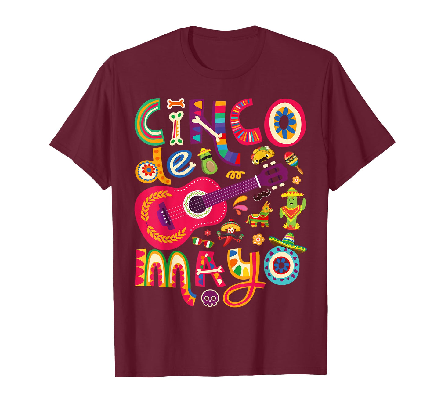 Cinco de Mayo Tee, Mexican Taco Guitar Fiesta Cinco de Mayo T-Shirt