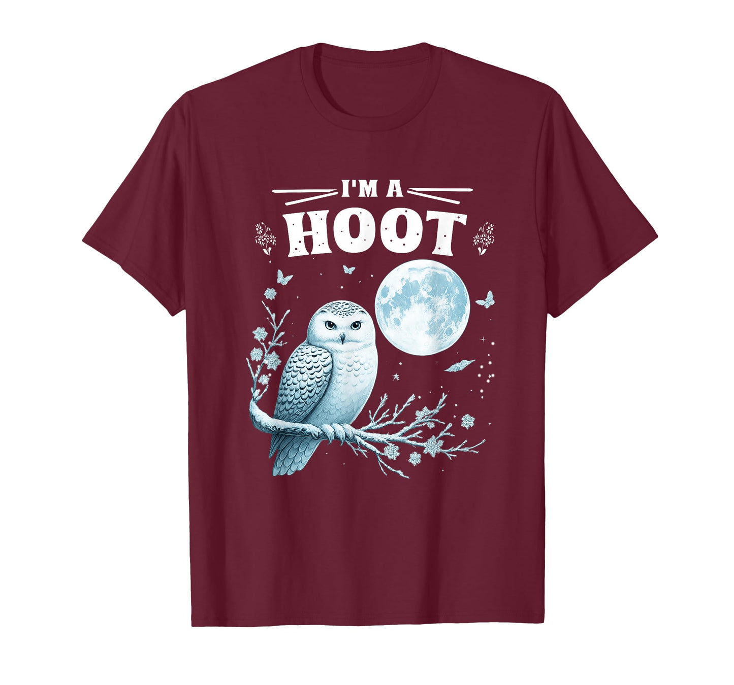 I’m A Hoot Snowy Owl Full Moon Night Sky Spooky Magic T-Shirt