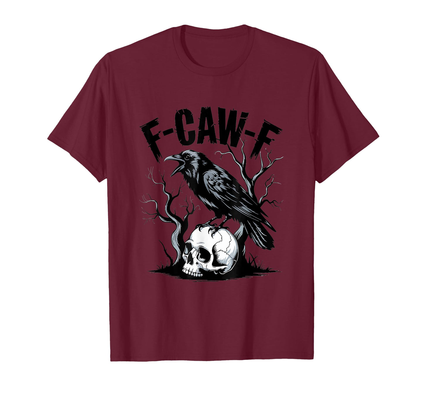 Halloween Spooky Season Black Bird F-Caw-F Crow Women Men T-Shirt