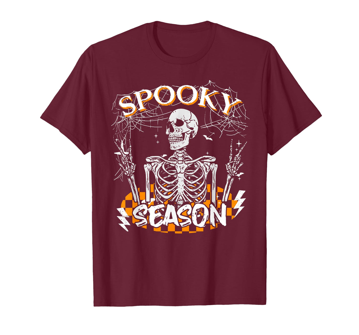 Spooky Season Retro Skeleton Halloween Ghost Men Women Teens T-Shirt