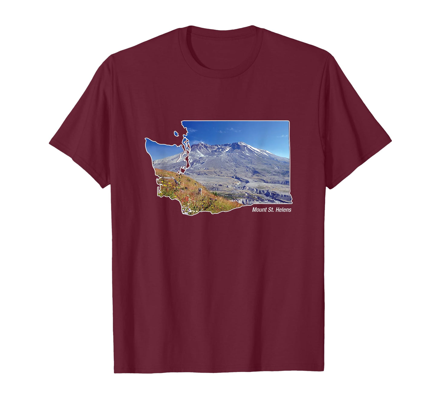 Mount St. Helens Map ~ Washington Volcano T-Shirt