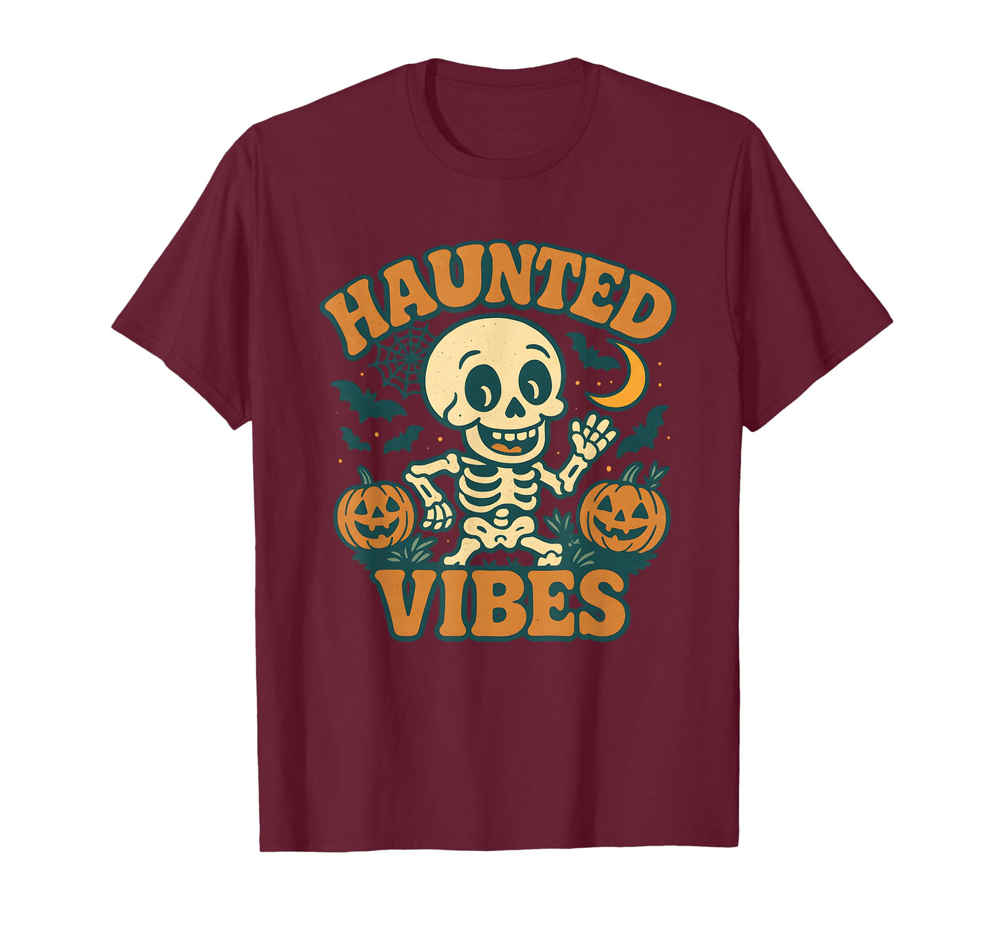 Skeleton Haunted Vibes Halloween T-Shirt