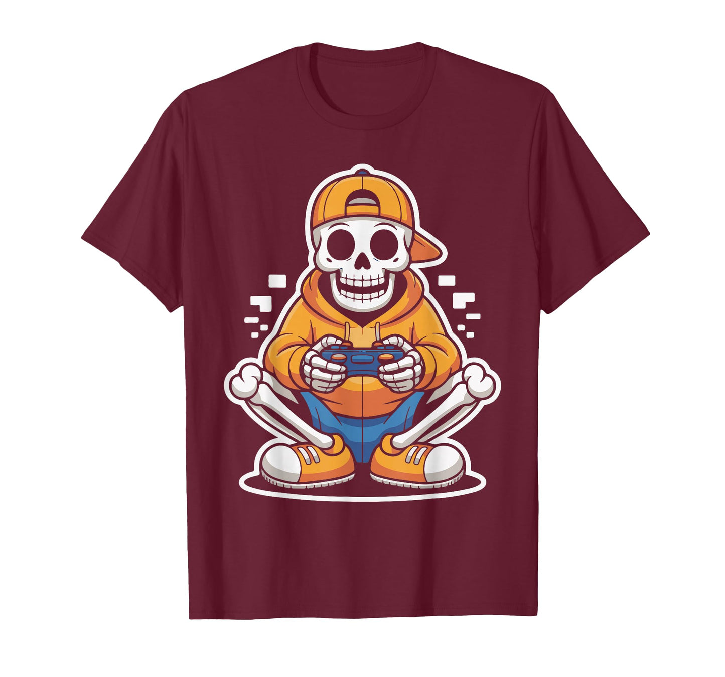 Halloween Skeleton Video Game Controller Graphic for Gamers T-Shirt