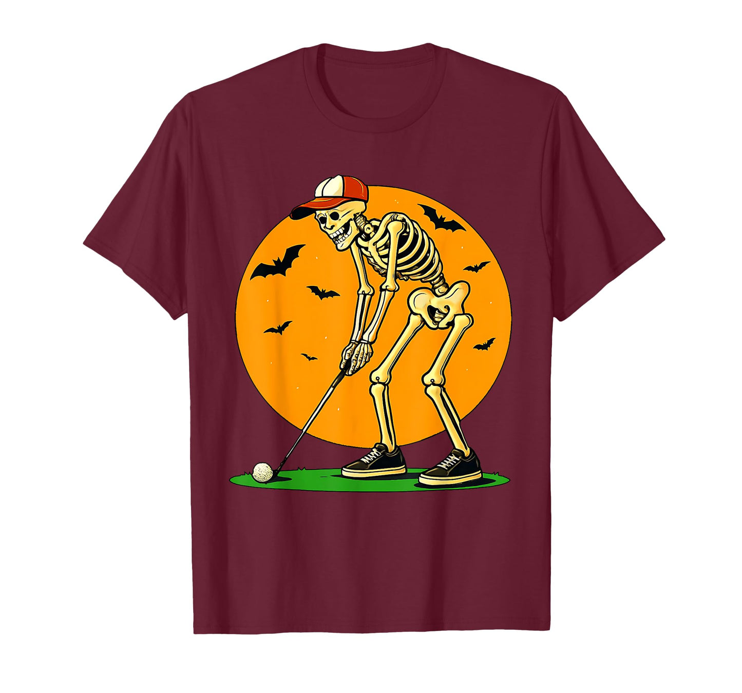Skeleton Golf Funny Halloween Golfing Sports Golfer Dad T-Shirt