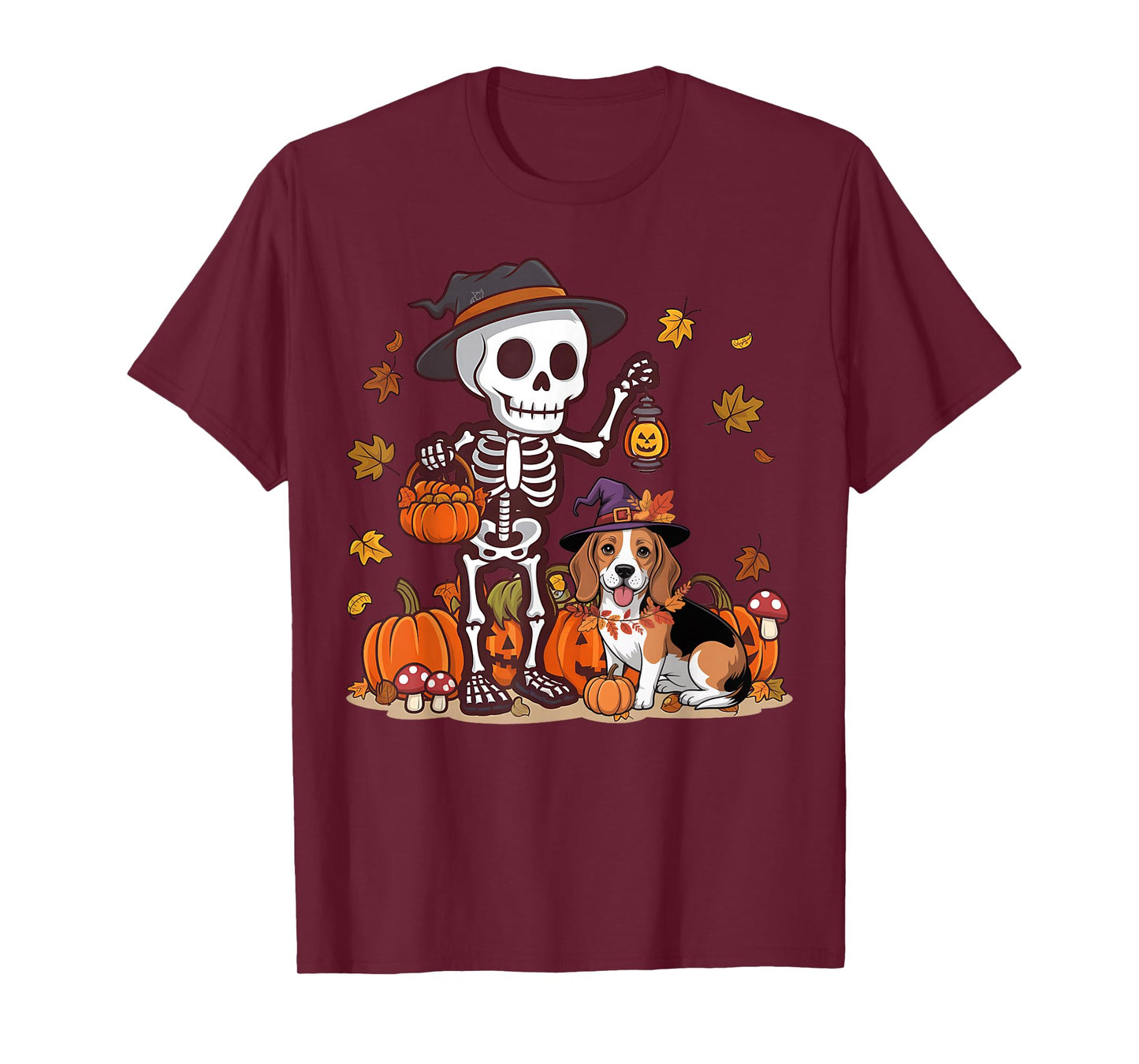Funny Beagle Skeleton Spooky Dog Lover Halloween T-Shirt
