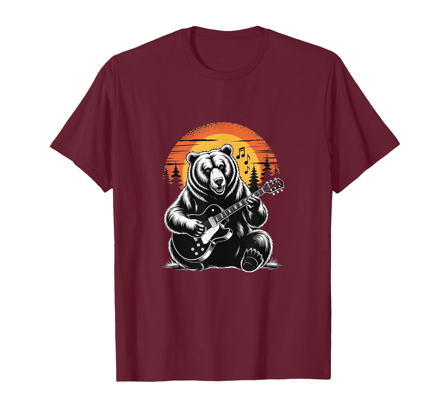 Sunset Strings - Bear Guitar Silhouette Tee T-Shirt