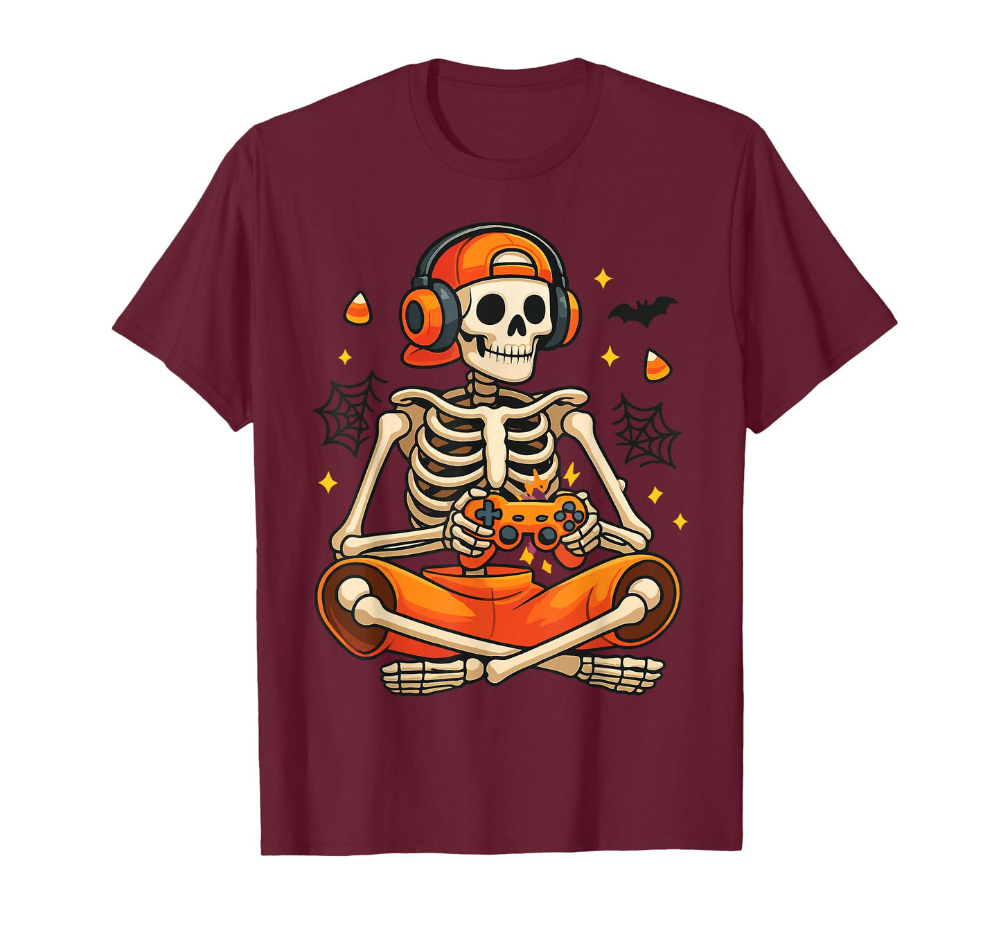 Gamer Skeleton Halloween Gaming Funny Boys Costume T-Shirt