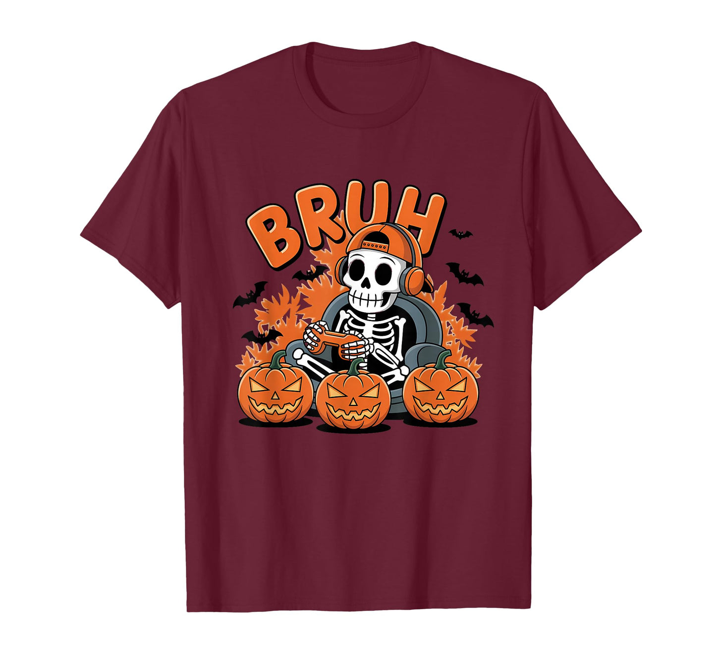 Halloween Skeleton Video Gaming Gamer Teens Men & Boys T-Shirt