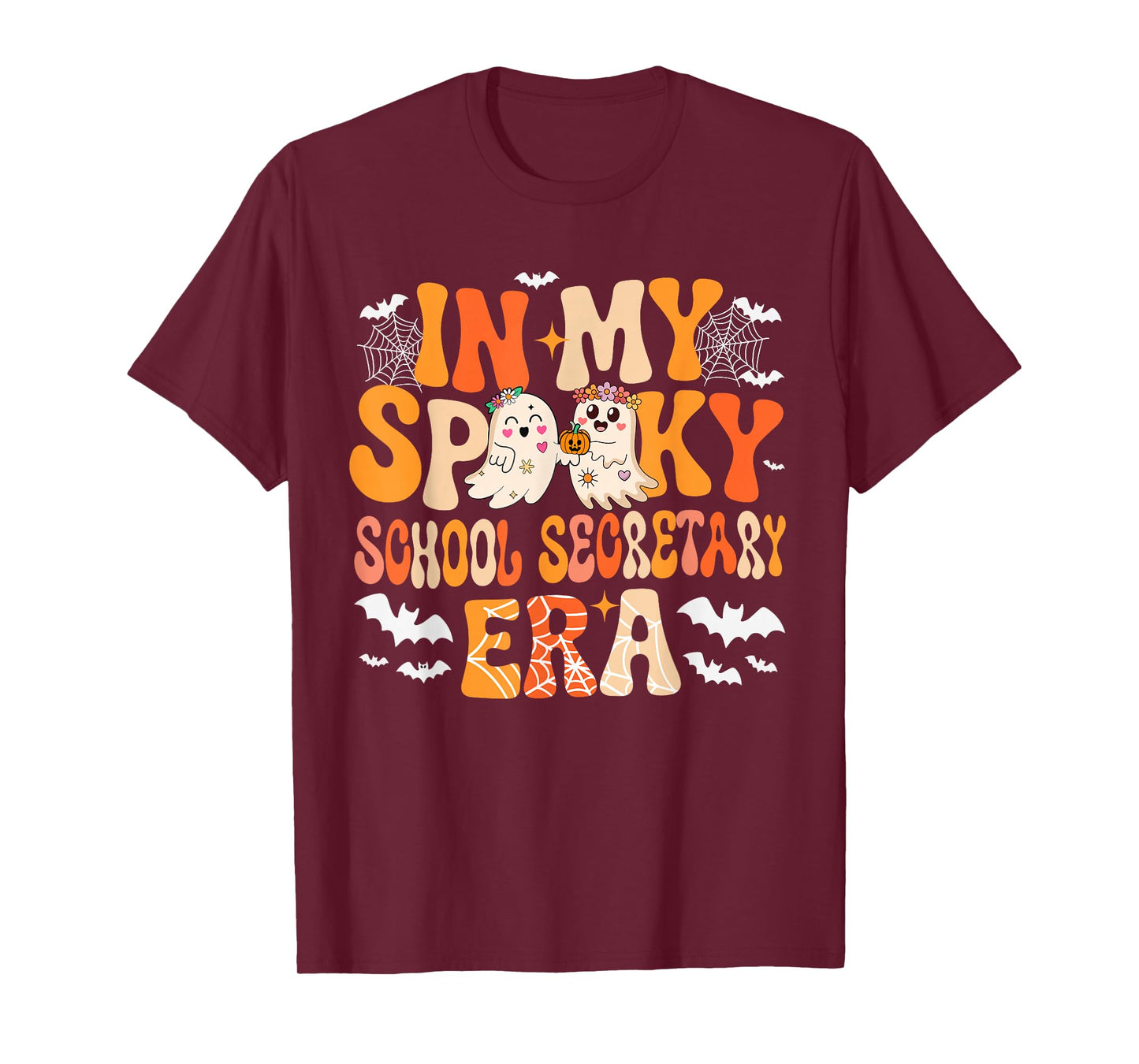 in My Spooky Funny School Secretary Era Halloween Boo Ghost T-Shirt
