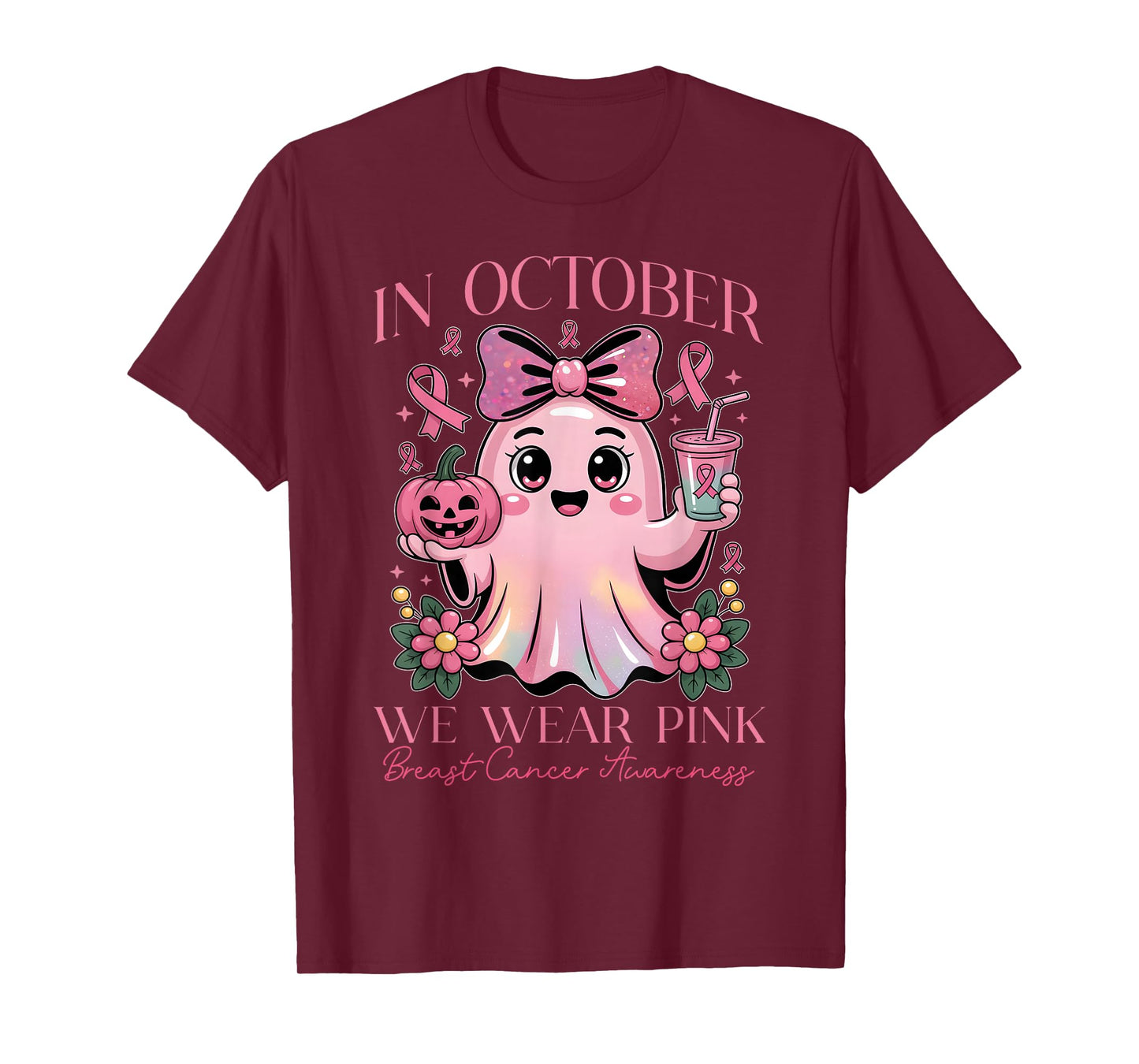 Breast Cancer Awareness for Pink October and Halloween T-Shirt