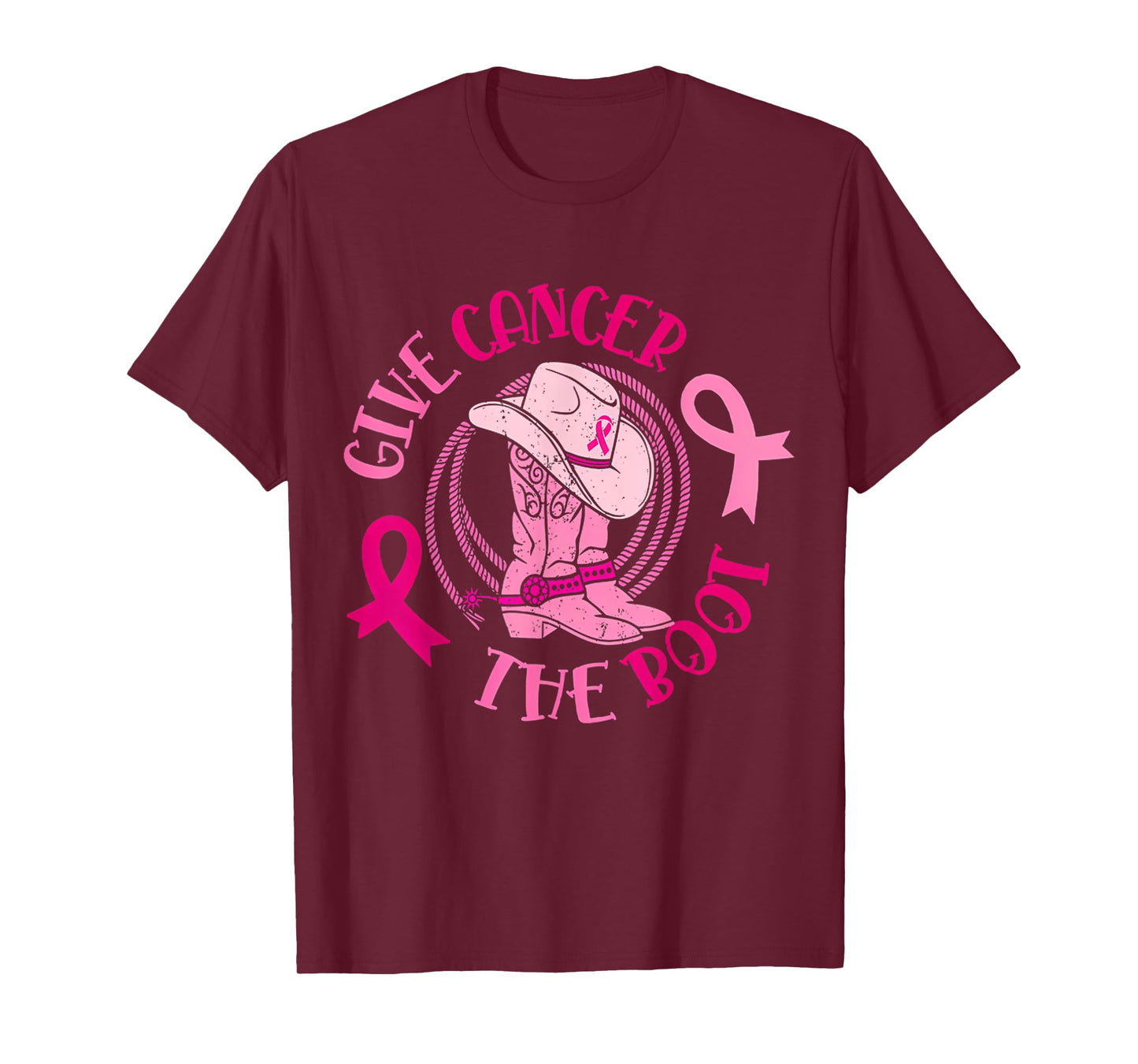 Give Cancer Boot Breast Cancer Awareness Women T-Shirt