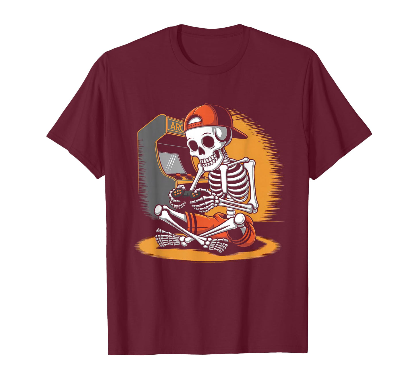 Halloween Skeleton Video Gaming Gamer Men & Youths Teens T-Shirt