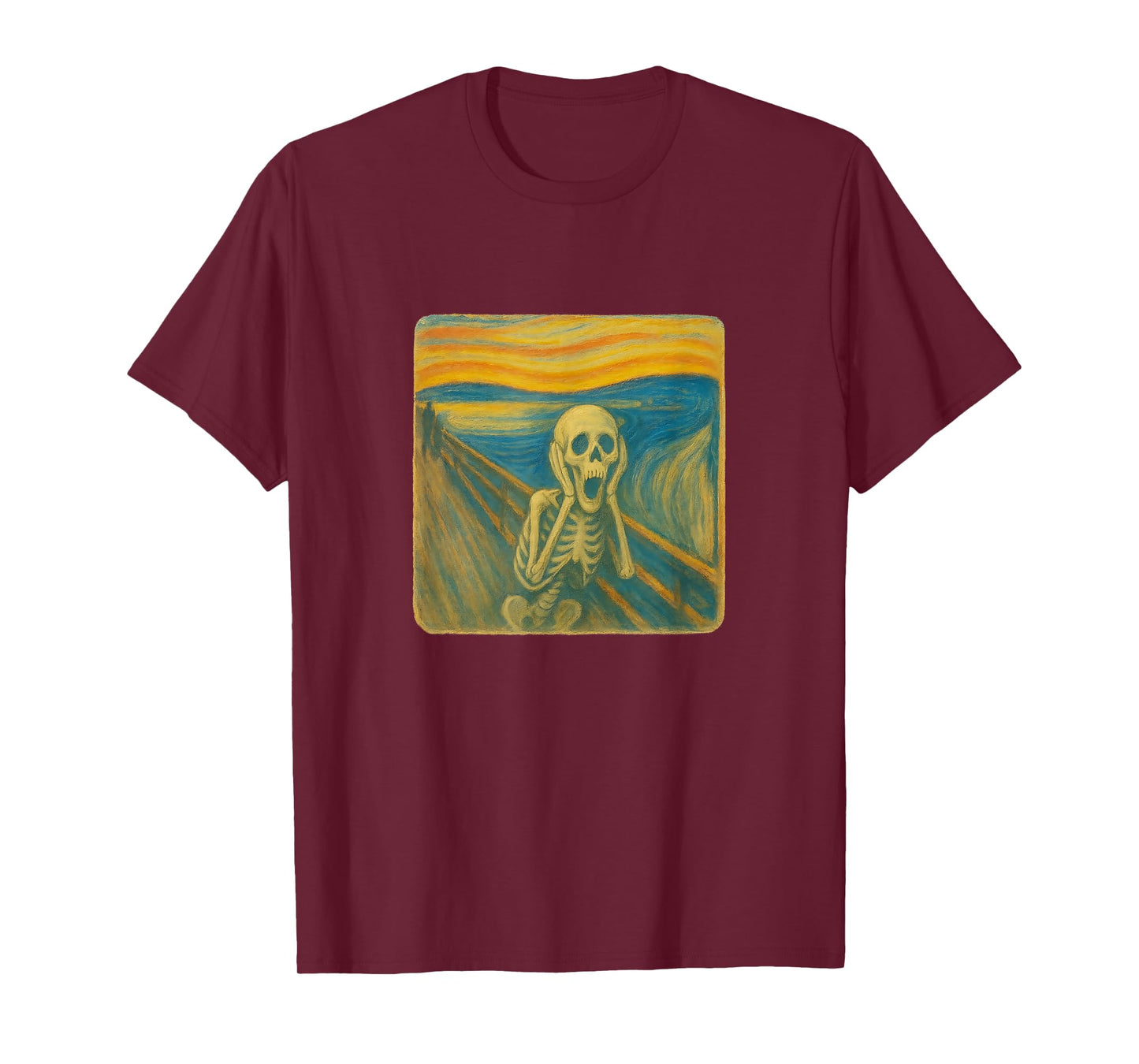 Screaming Skeleton Expressionist Art Parody Halloween Meme T-Shirt