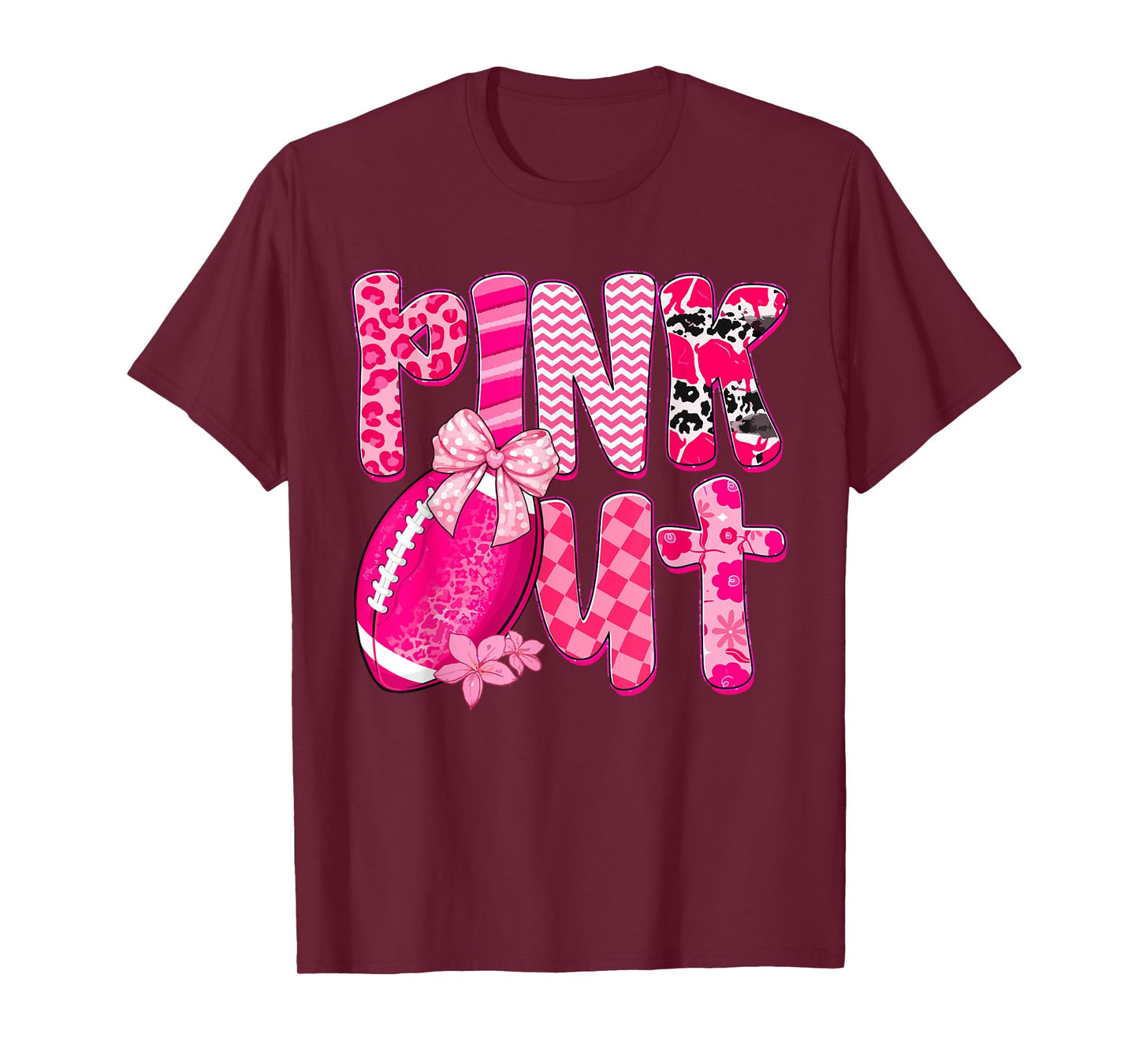 Football Pink Out Team Breast Cancer Awareness Month Women T-Shirt