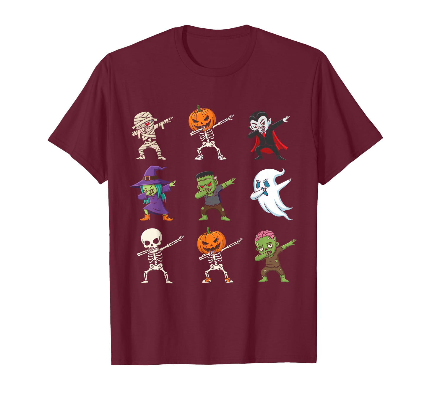 Dabbing Halloween Costumes Skeleton Zombie Pumpkin Mummy T-Shirt