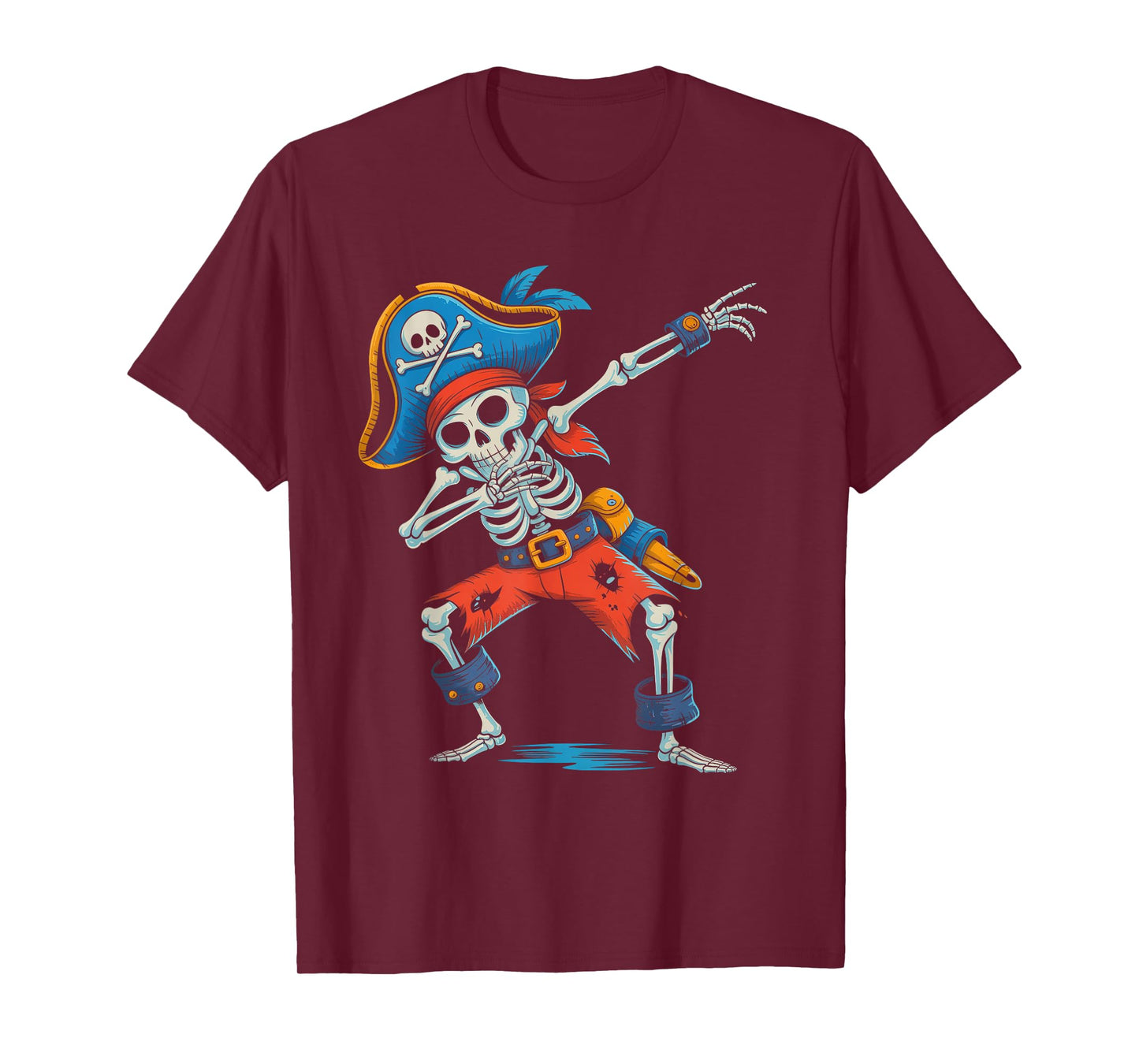 Funny Dab Kids Boy Dabbing Skeleton Pirate Spooky Halloween T-Shirt