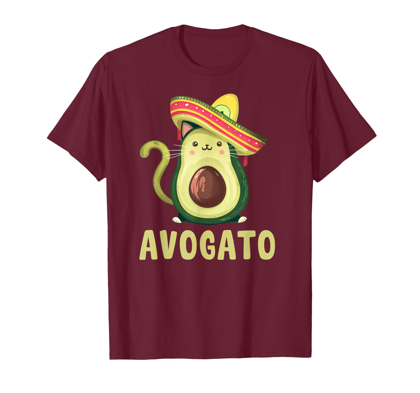 Cute Avogato Funny Cinco de Mayo Cat Avocado Kids Women Men T-Shirt