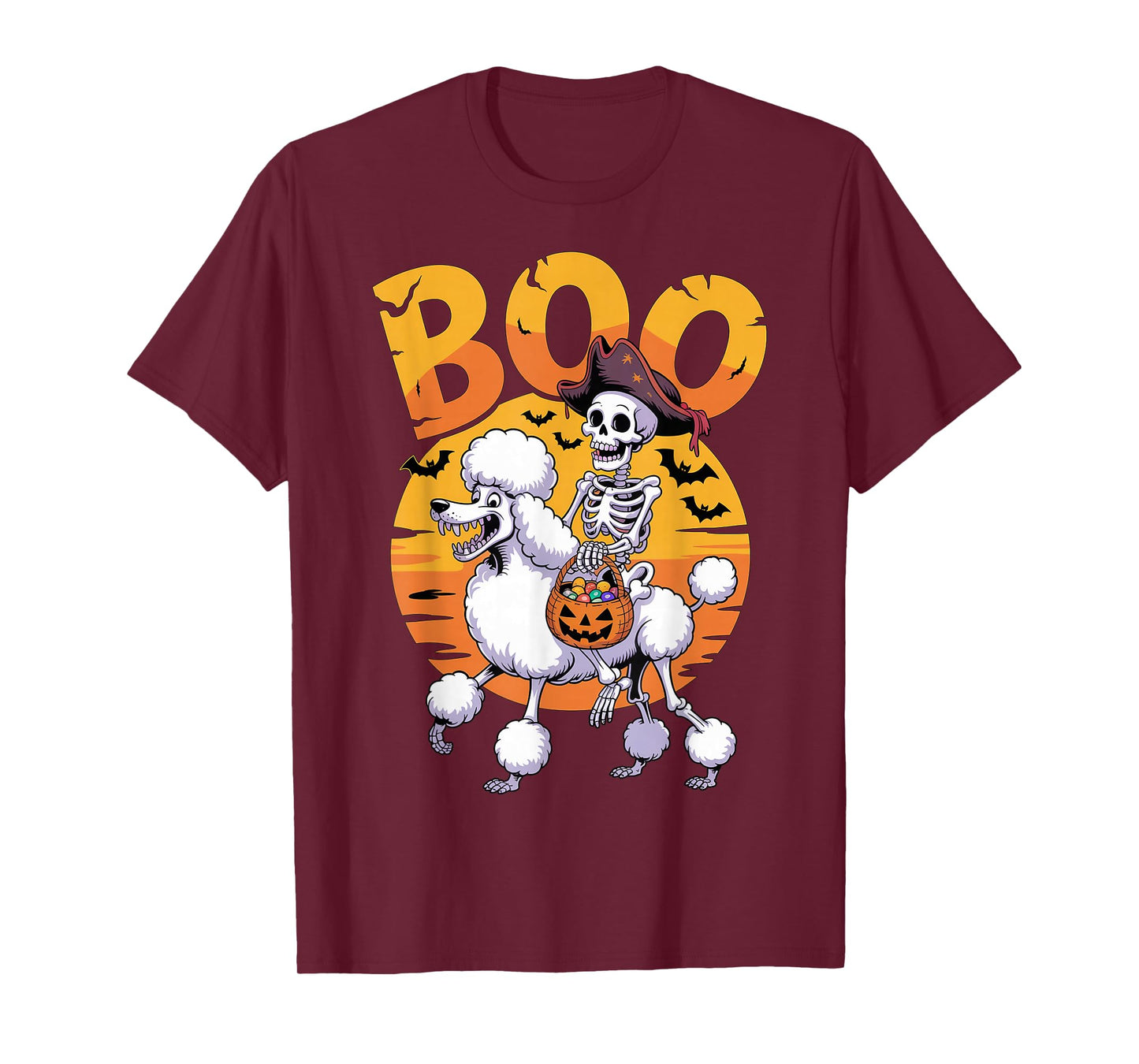 Spooky Poodle Costume on Boo Poodle Halloween T-Shirt