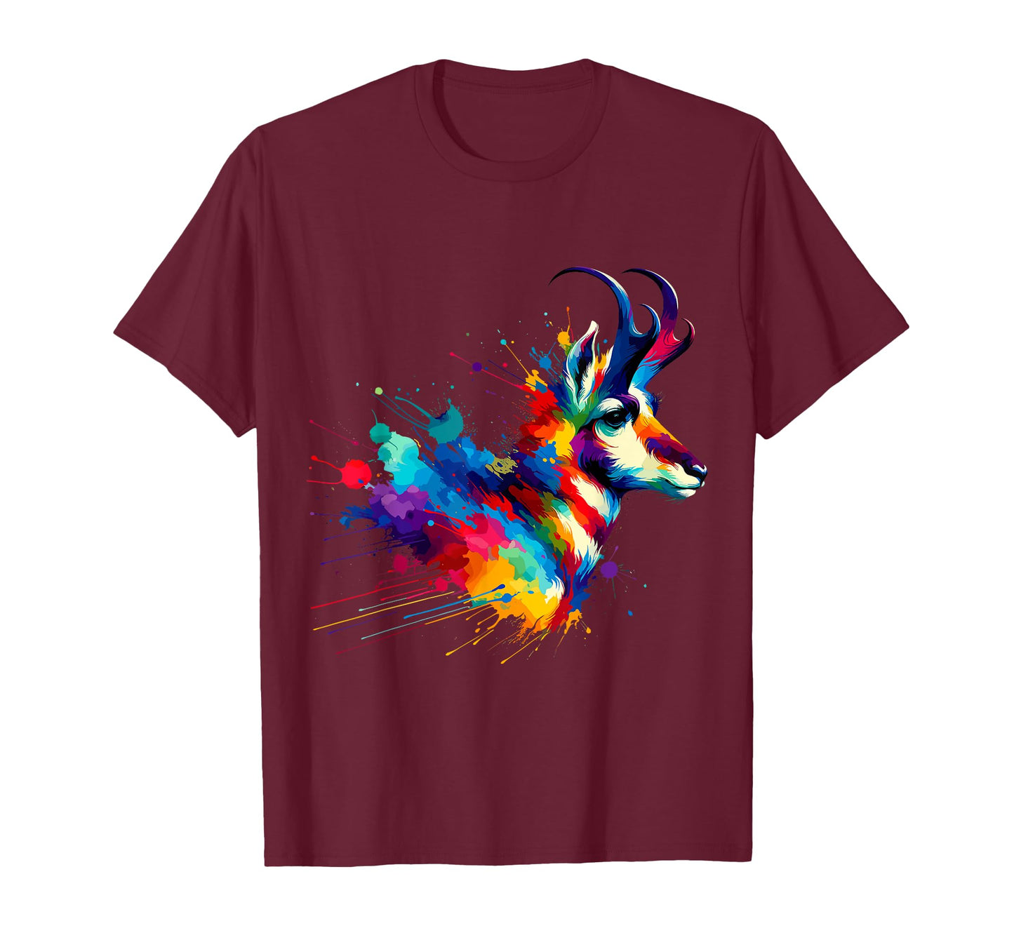 Splash Art Pronghorn American Antelope Pronghorns T-Shirt