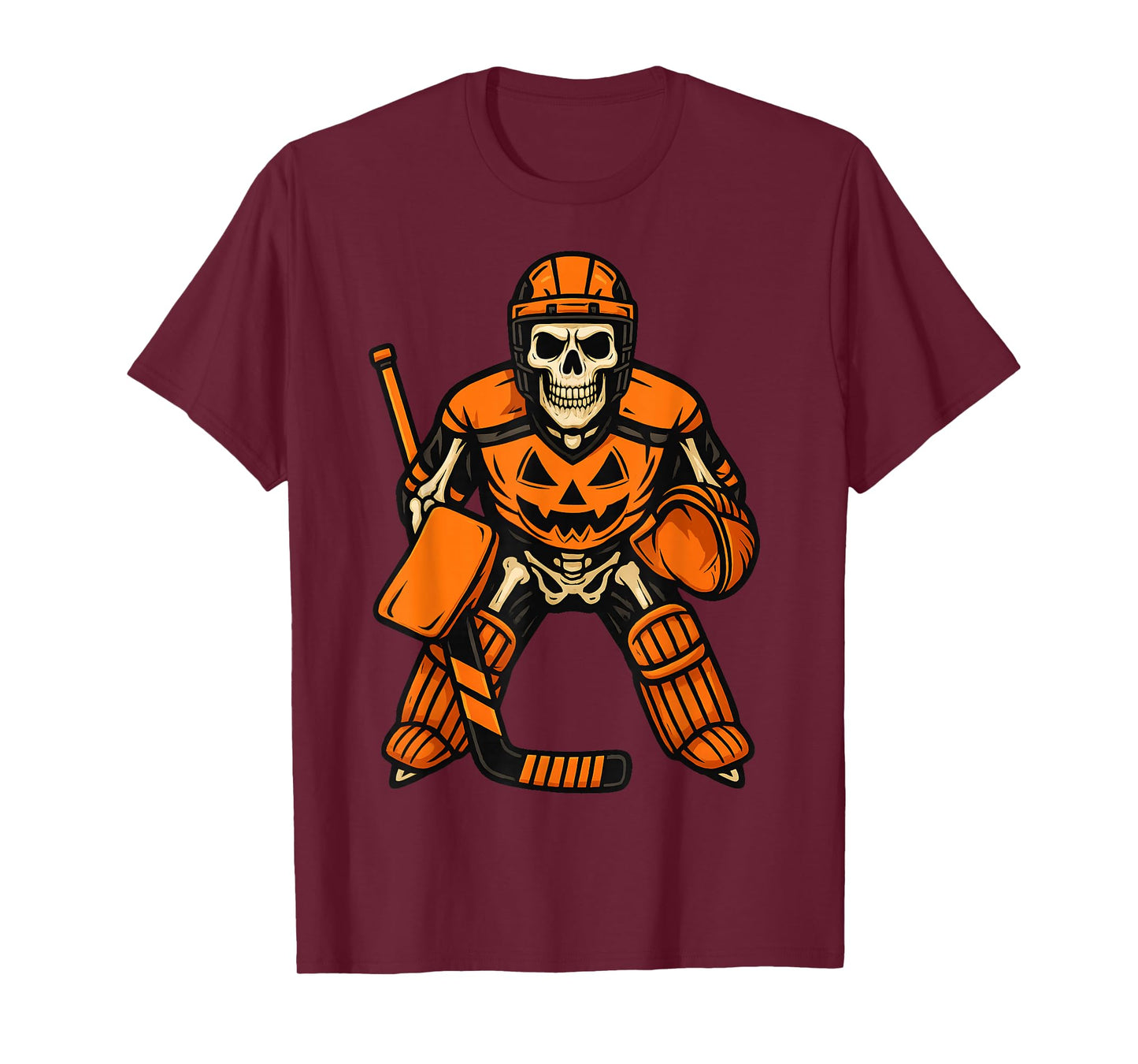 Halloween Skeleton Goalie Pumpkin Costume, Grandson Hockey T-Shirt