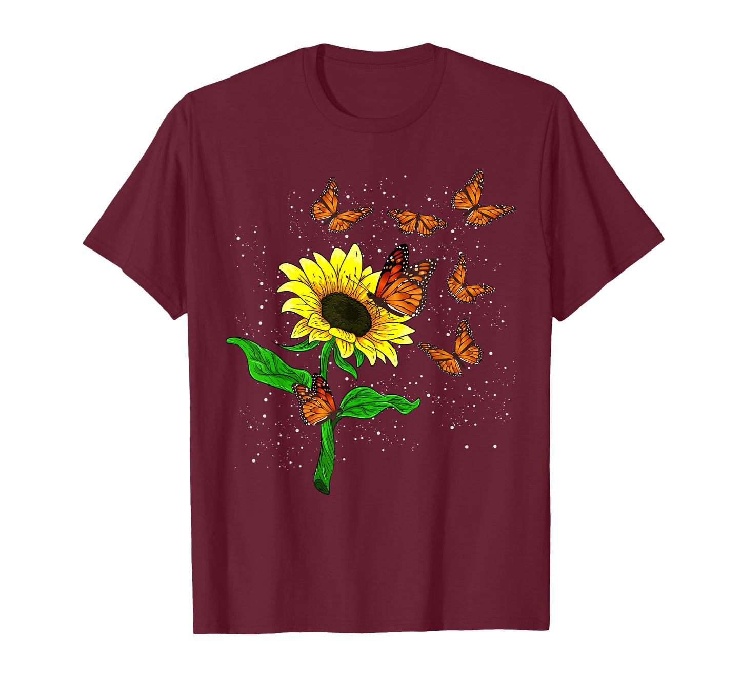 Nature Yellow Flower Blossom Butterfly Floral Sunflower T-Shirt