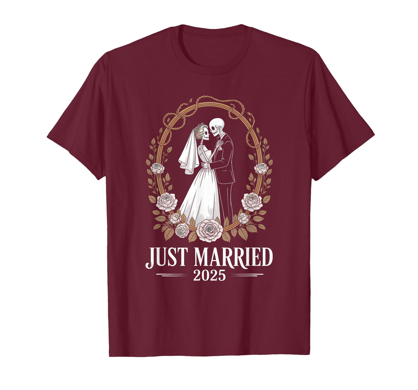 Halloween Couples 2025 Just Married Halloween Wedding T-Shirt