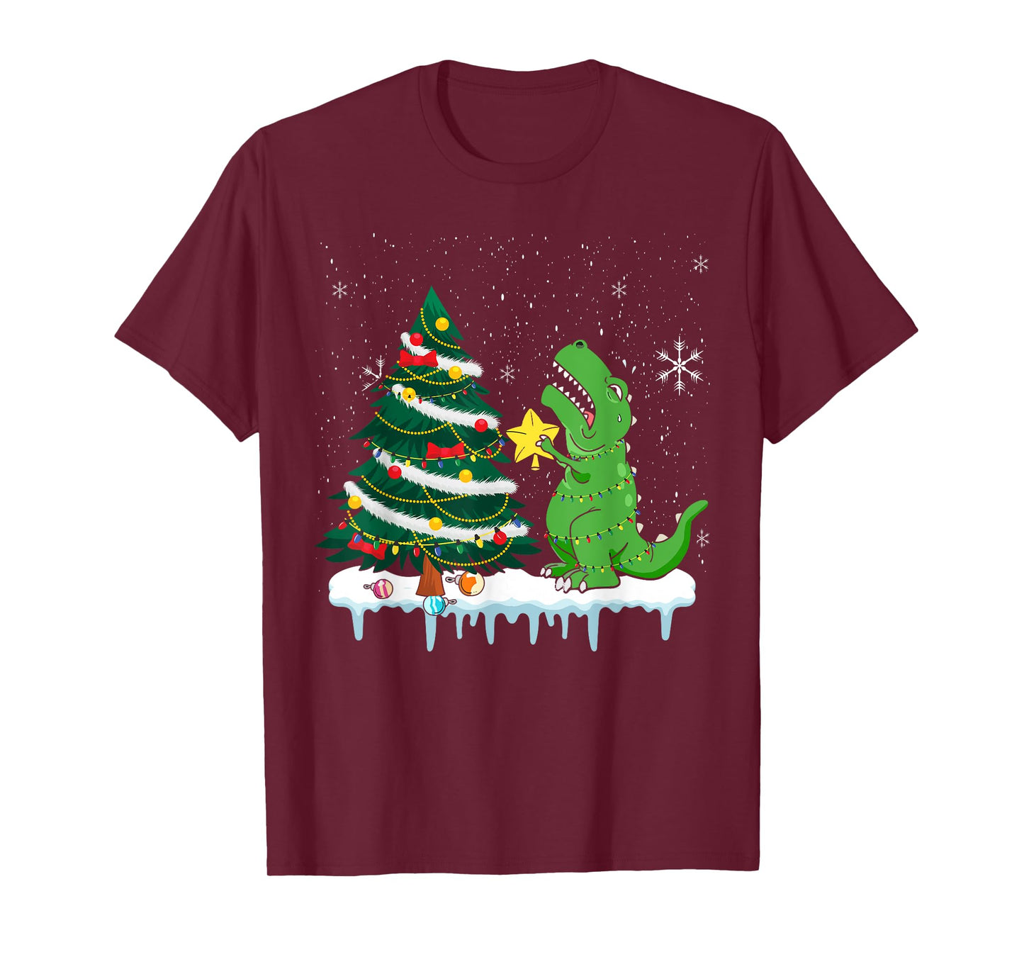 Struggle Is Real Dinosaur T Rex Christmas Tree Star Kids T-Shirt