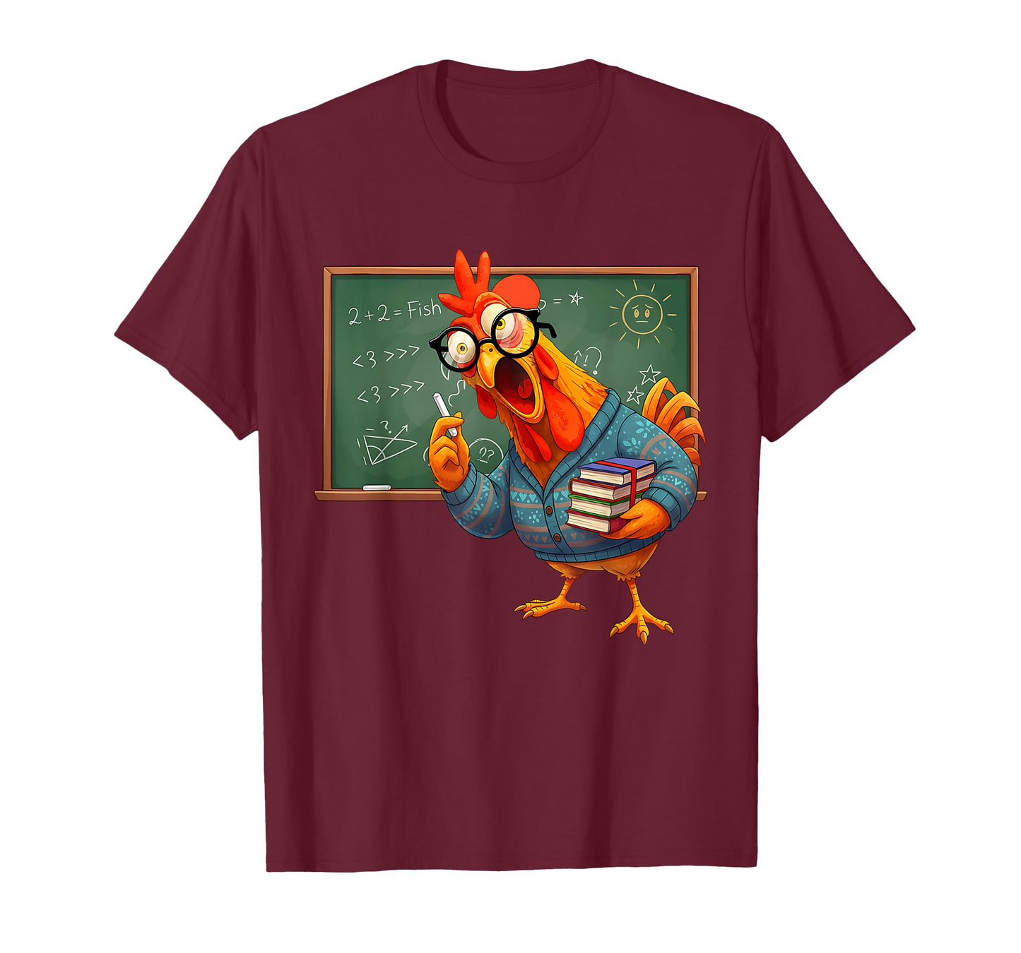Funny Teacher F-Caw-F Chicken Math Classroom Professor Humor T-Shirt