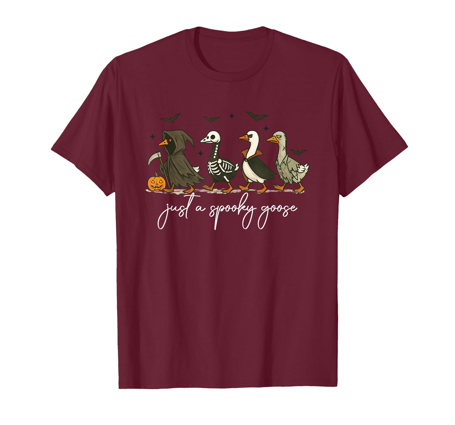 Just A Spooky Goose Halloween Silly Goose Funny Halloween T-Shirt