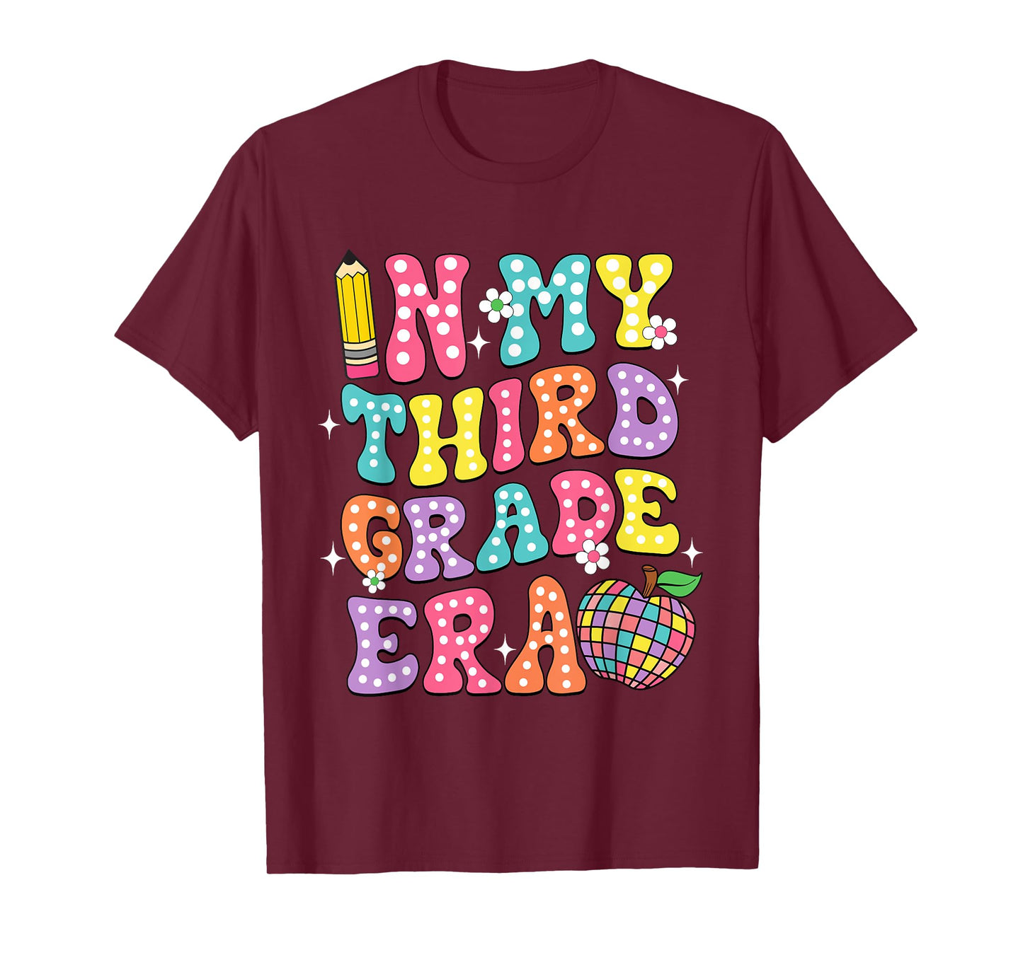 Retro Groovy In My Third Grade Era First Day Back To School T-Shirt