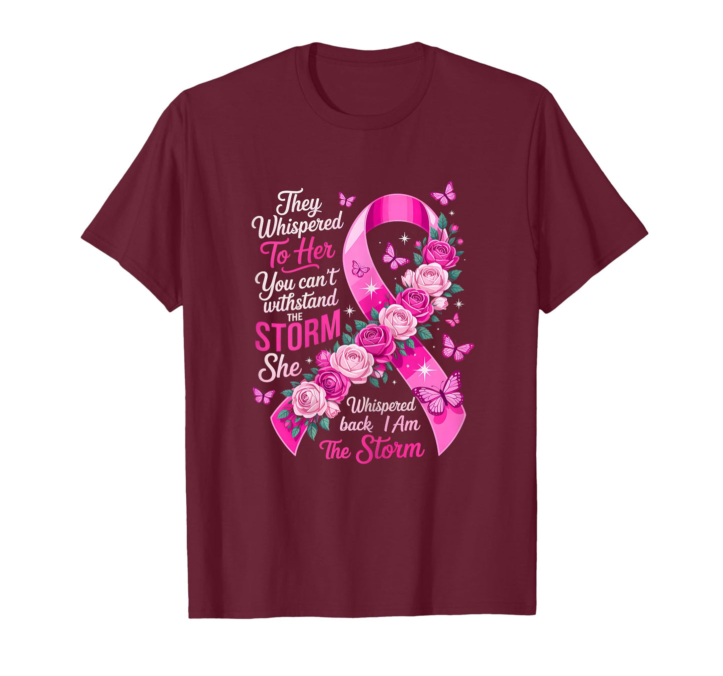 Pink Ribbon Women Girl I'm The Storm Warrior Breast Cancer T-Shirt