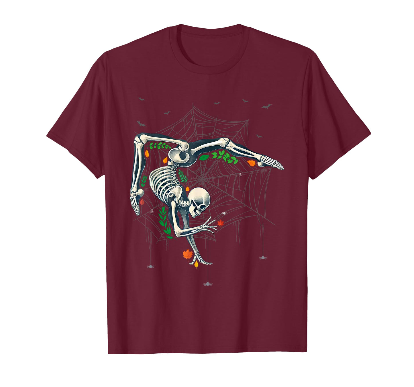 Skeleton Gymnast Lazy Halloween Costume Funny Gymnastics T-Shirt