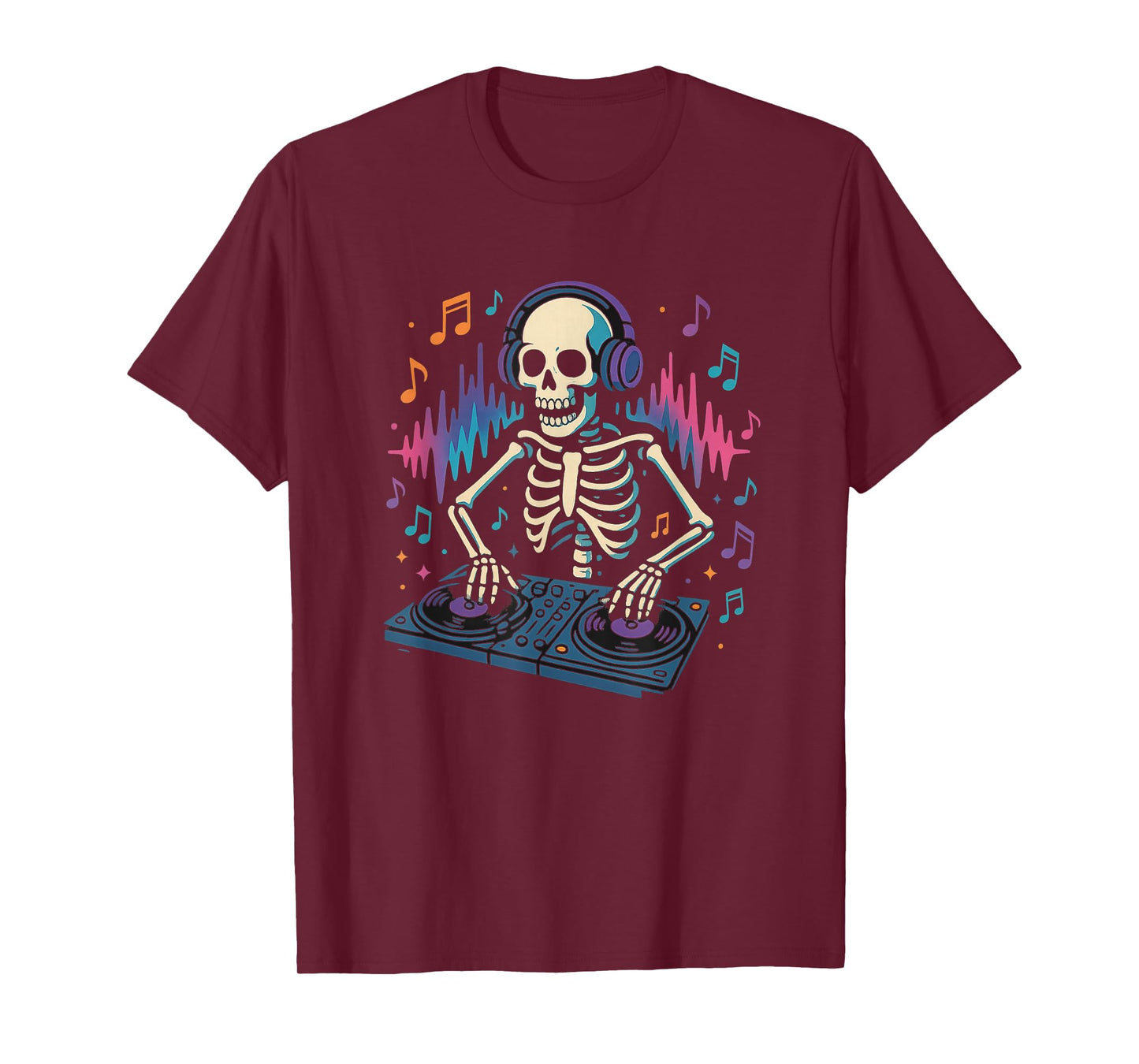 Skeleton DJ with Turntables Halloween T-Shirt