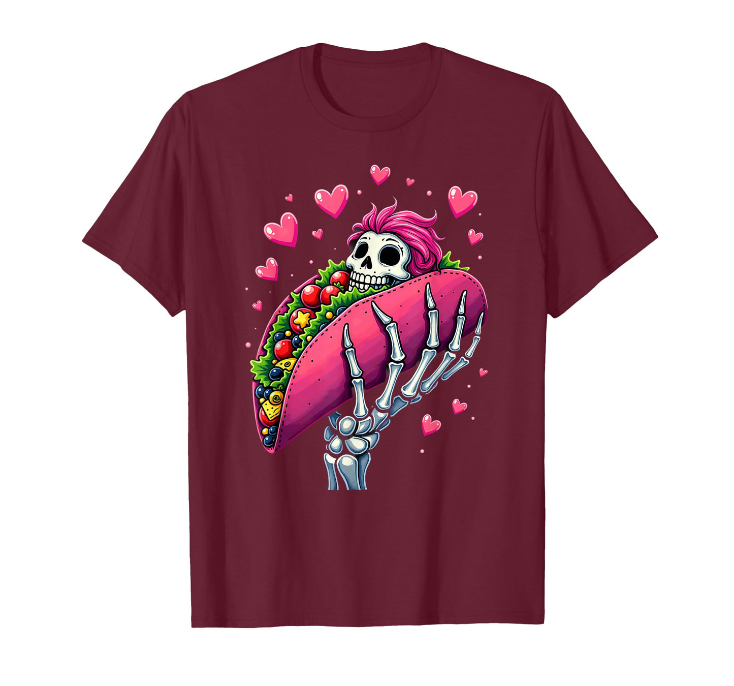Creepy Skeleton Hand Holding A Taco Halloween T-Shirt