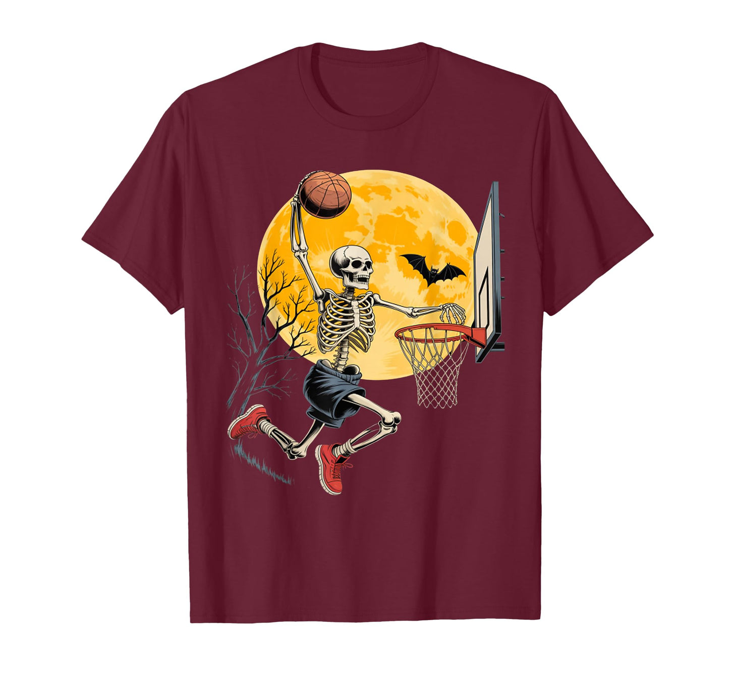 Skeleton Basketball Halloween Costume Funny Men Boys Kids T-Shirt