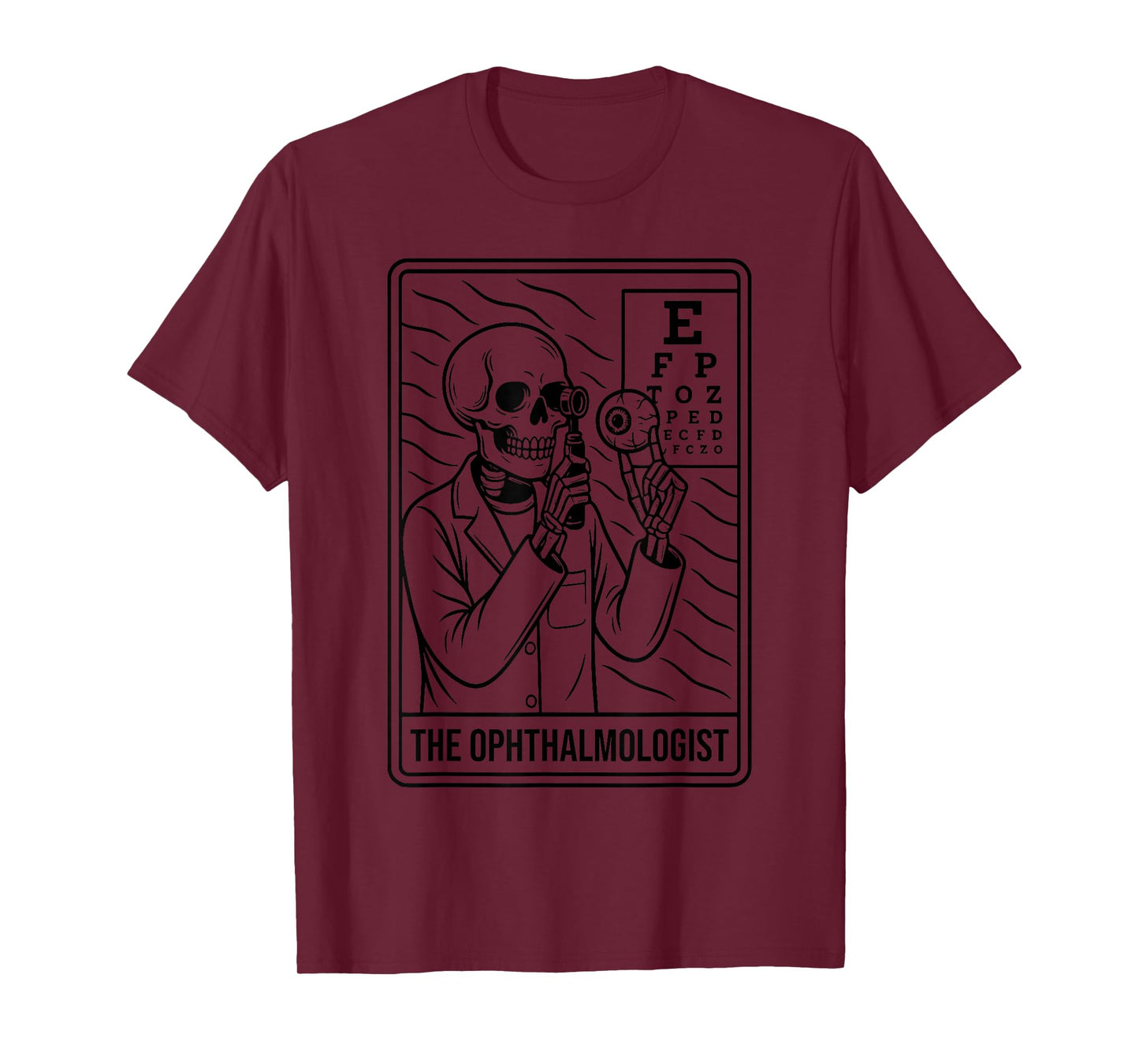 Tarot Card Skeleton Ophthalmologist Eye Dr Halloween Vision T-Shirt