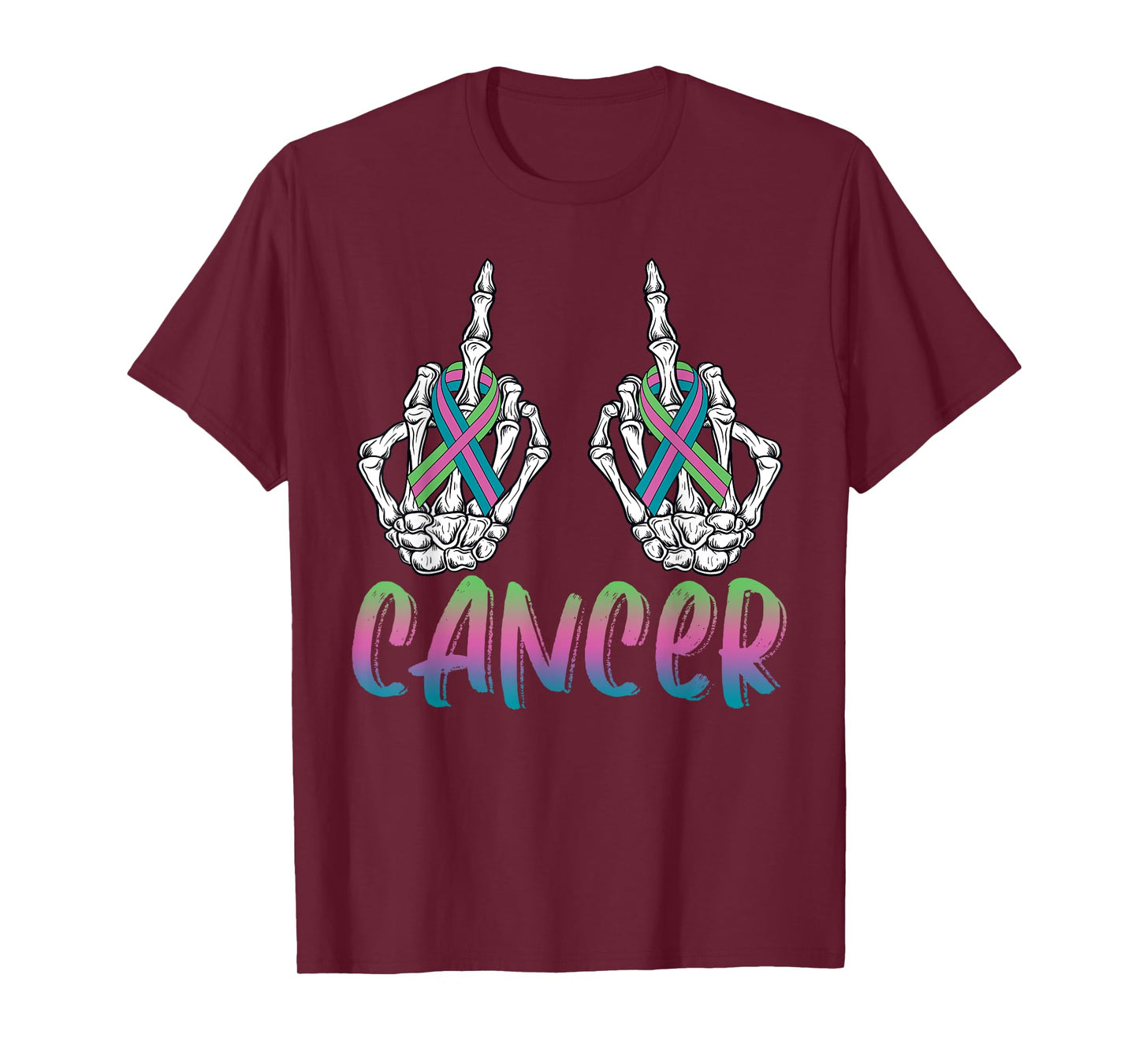 Fuck Cancer Metastatic Breast Cancer Skeleton Halloween Day T-Shirt
