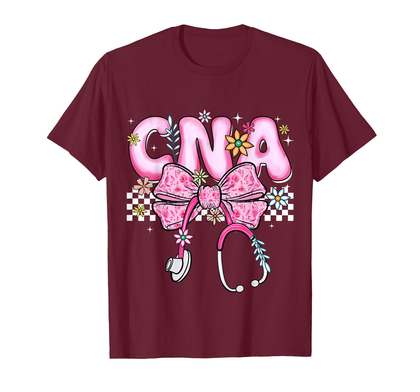 Certified Nursing Assistant CNA Bow Floral Spring Nurse T-Shirt