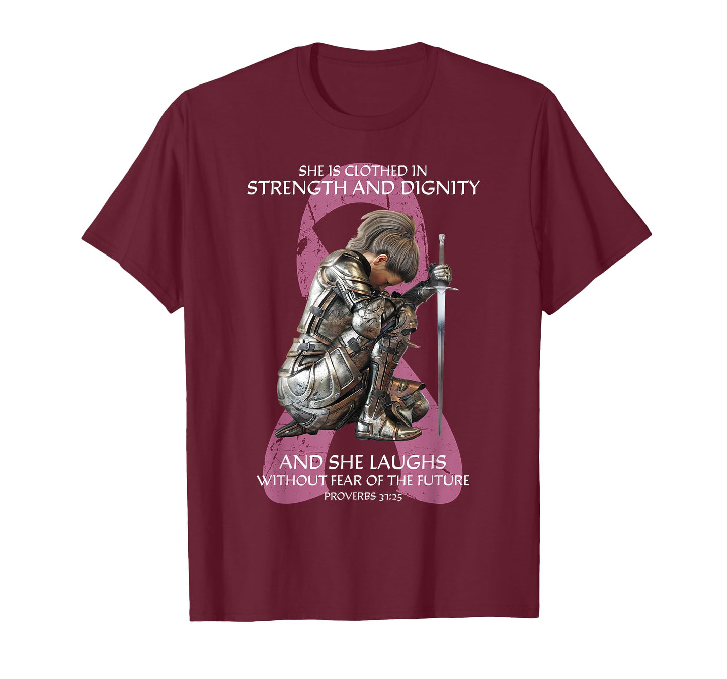Christian Verse Women Breast Cancer Warrior Survivor Pink T-Shirt