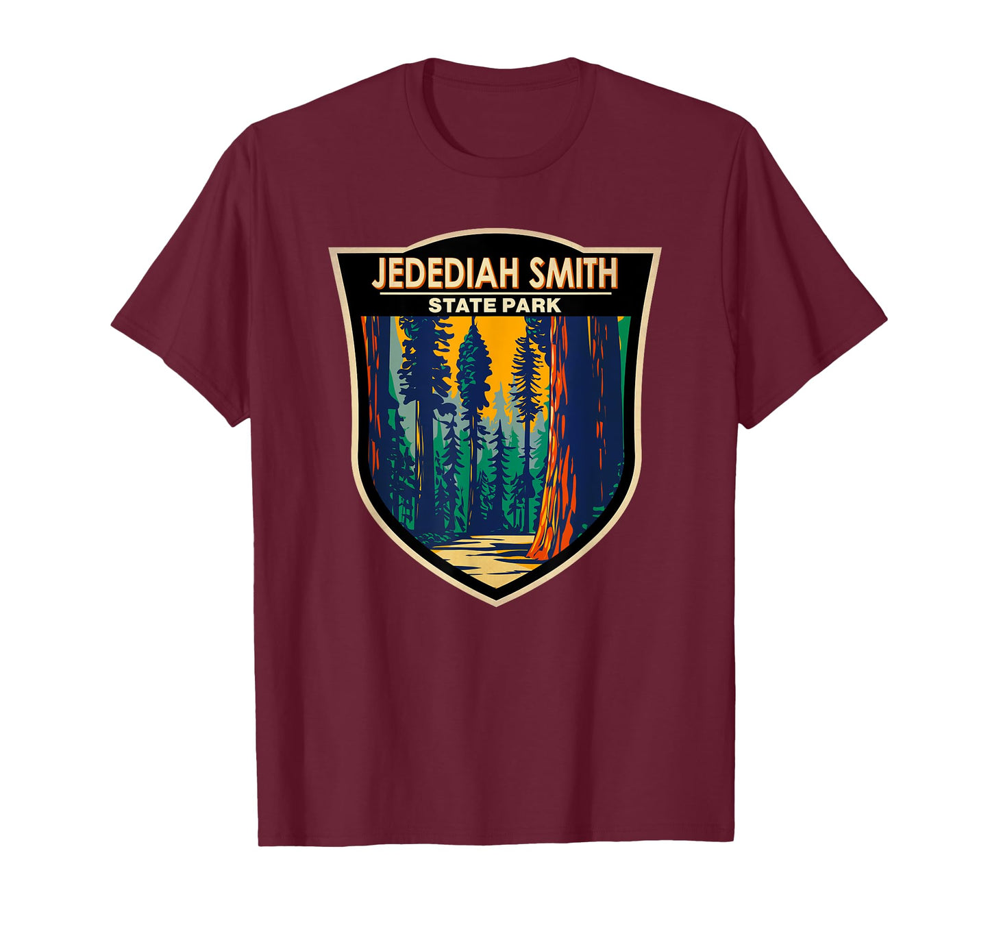 Jedediah Smith Redwoods State Park California Badge Vintage T-Shirt