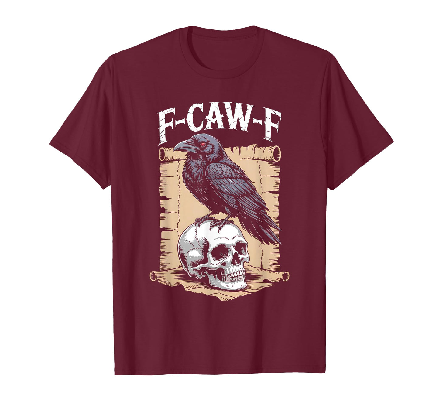 Funny F-Caw-F Crow Gothic Moon Humor Halloween T-Shirt