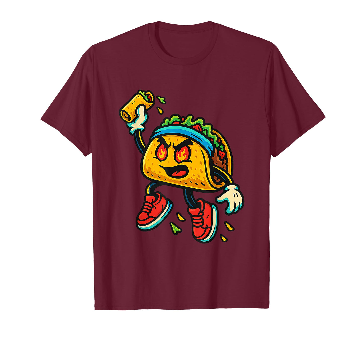 Funny Taco Basketball Slam Burrito Throw Mexican Food Meme T-Shirt
