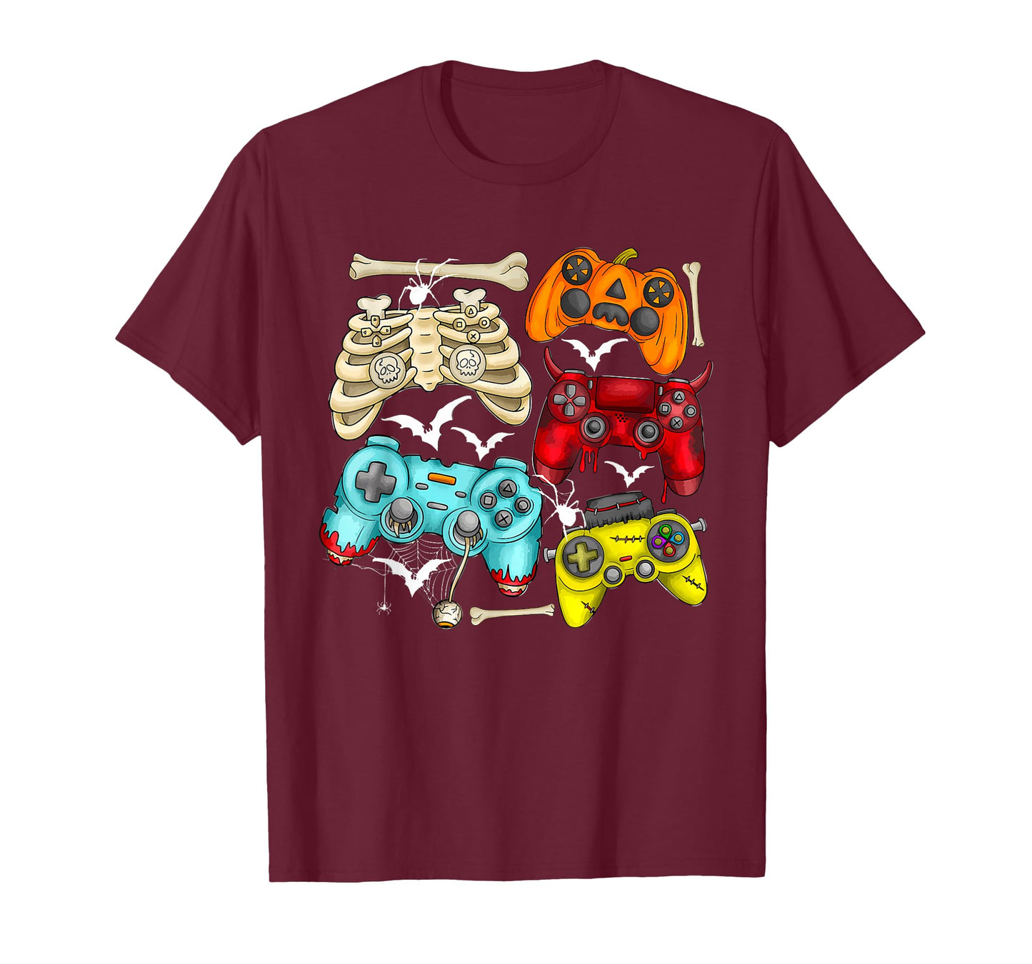 Halloween Skeleton Zombie Gaming Controllers Mummy Game Love T-Shirt