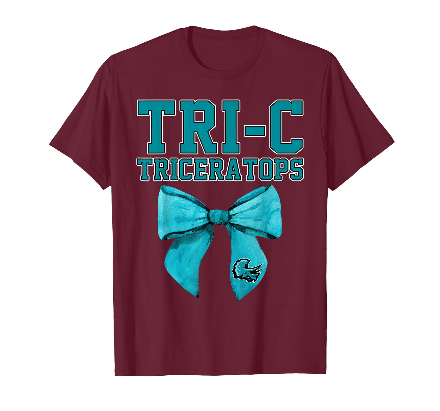 Tri-C TriceratopsCuyahoga Community College Bow Vintage T-Shirt