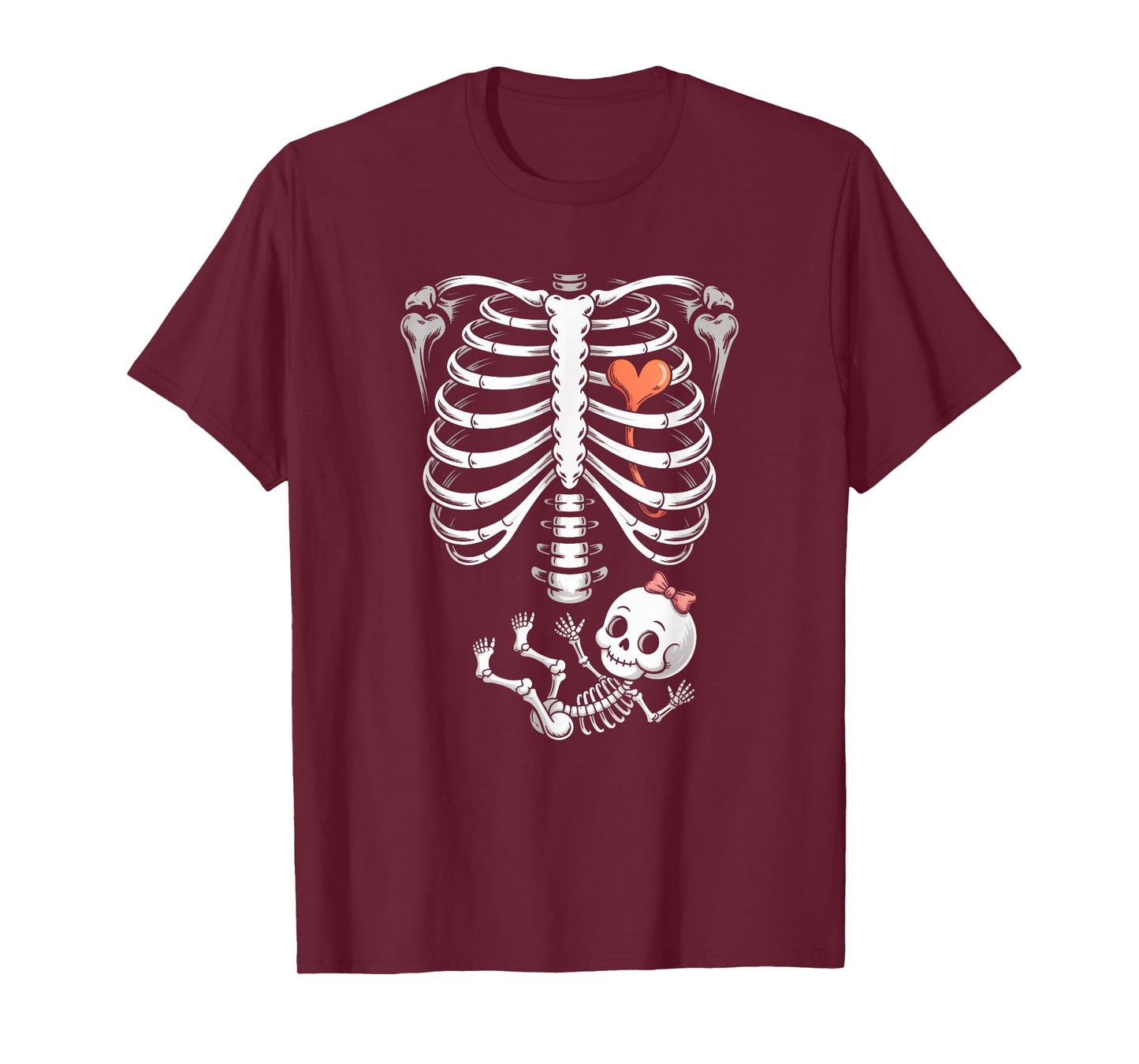Baby Shower Skeleton Halloween Pregnancy Annoucement Girls T-Shirt
