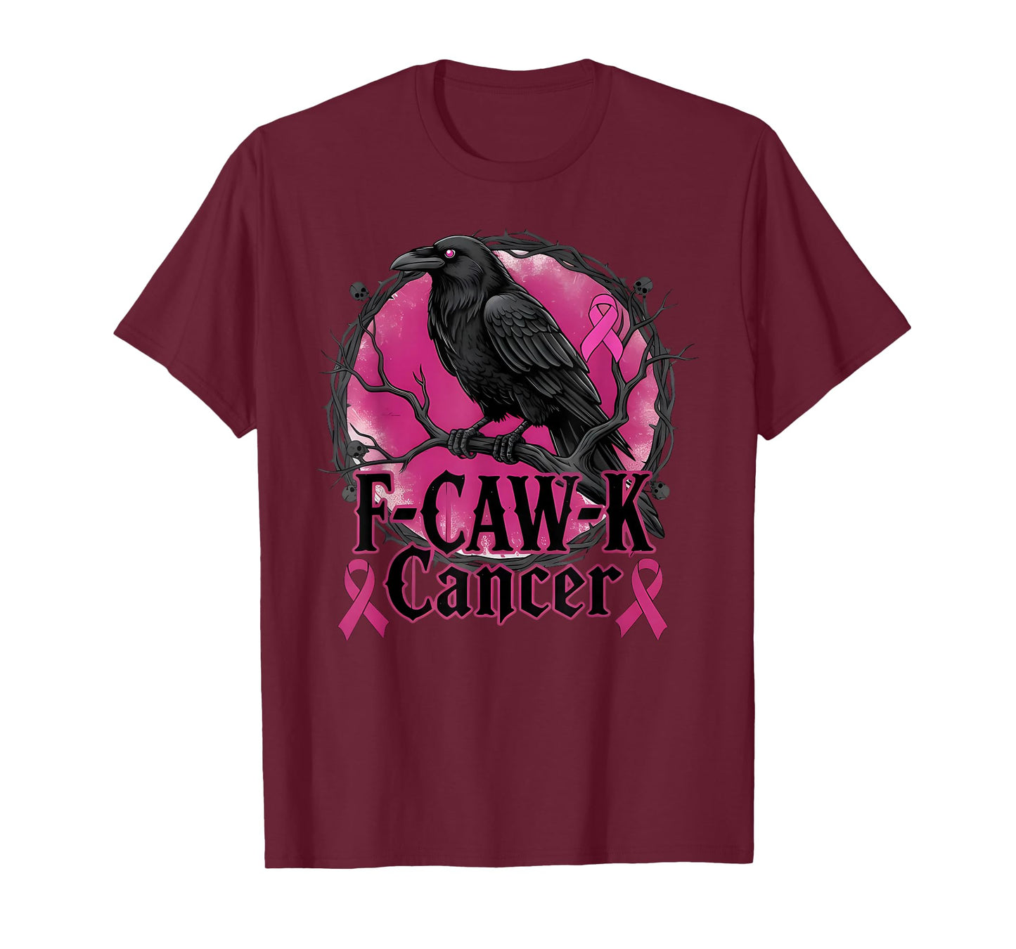 F-Caw-F in October We Wear Pink Pumpkin Breast Cancer T-Shirt