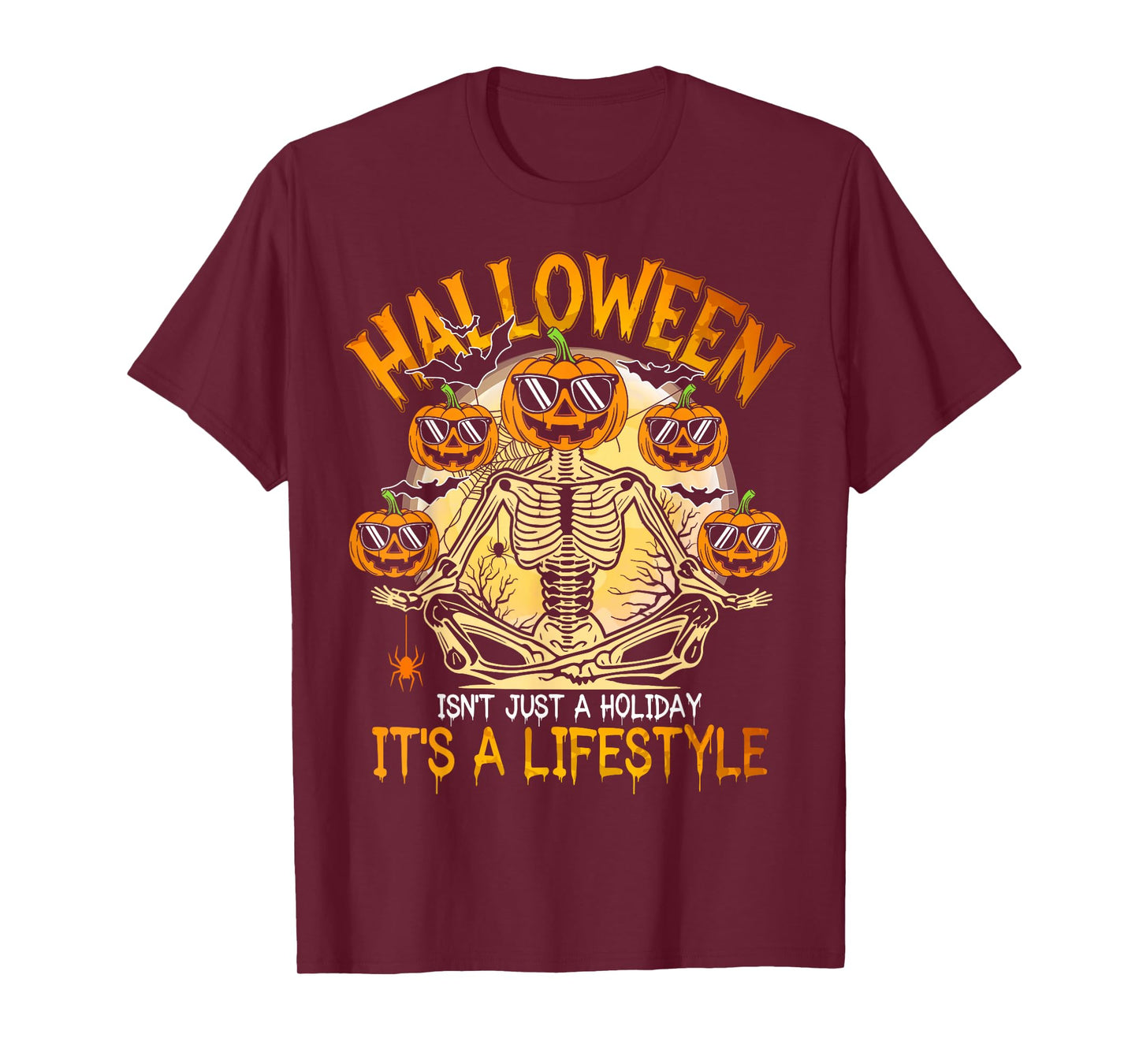 Halloween Skeleton Pumpkin Lifestyle Present T-Shirt
