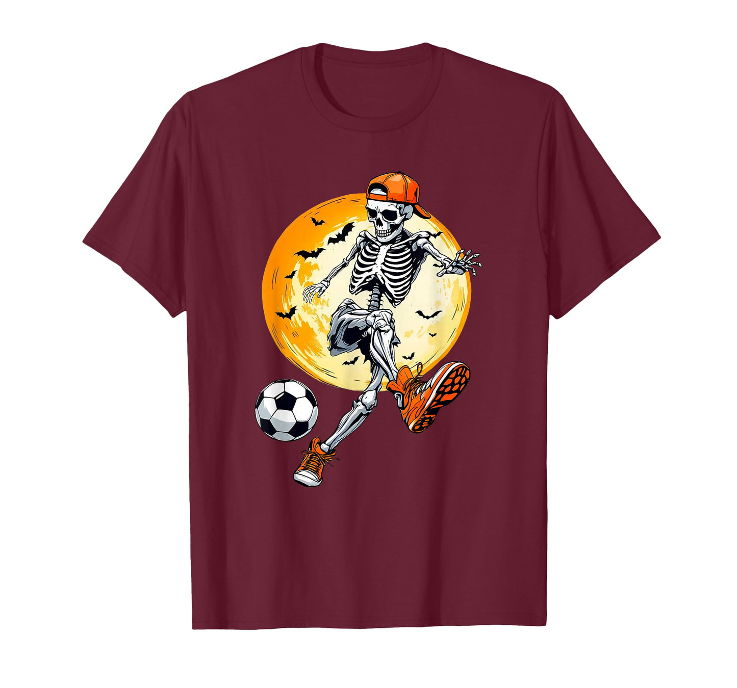 Funny Spooky Skeleton Soccer Tee | Boys & Kids Halloween T-Shirt