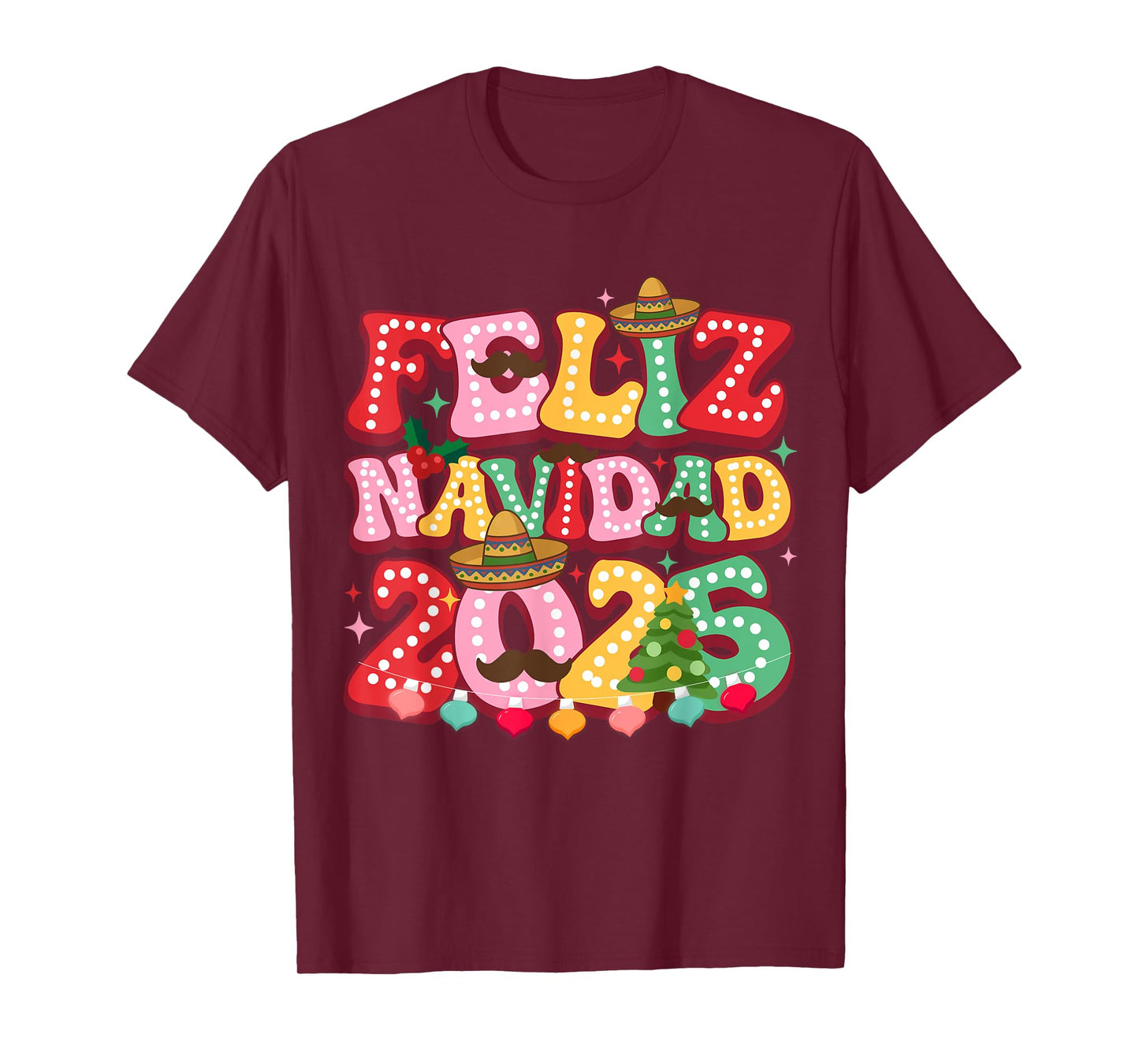 Feliz Navidad 2025 Mexican Family Matching Pajamas T-Shirt