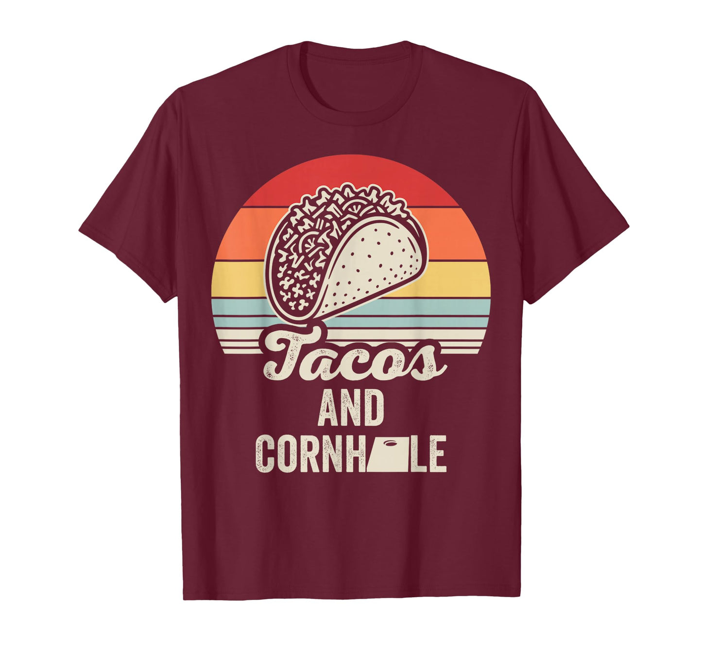 Tacos and Cornhole Retro Style Fun T-Shirt